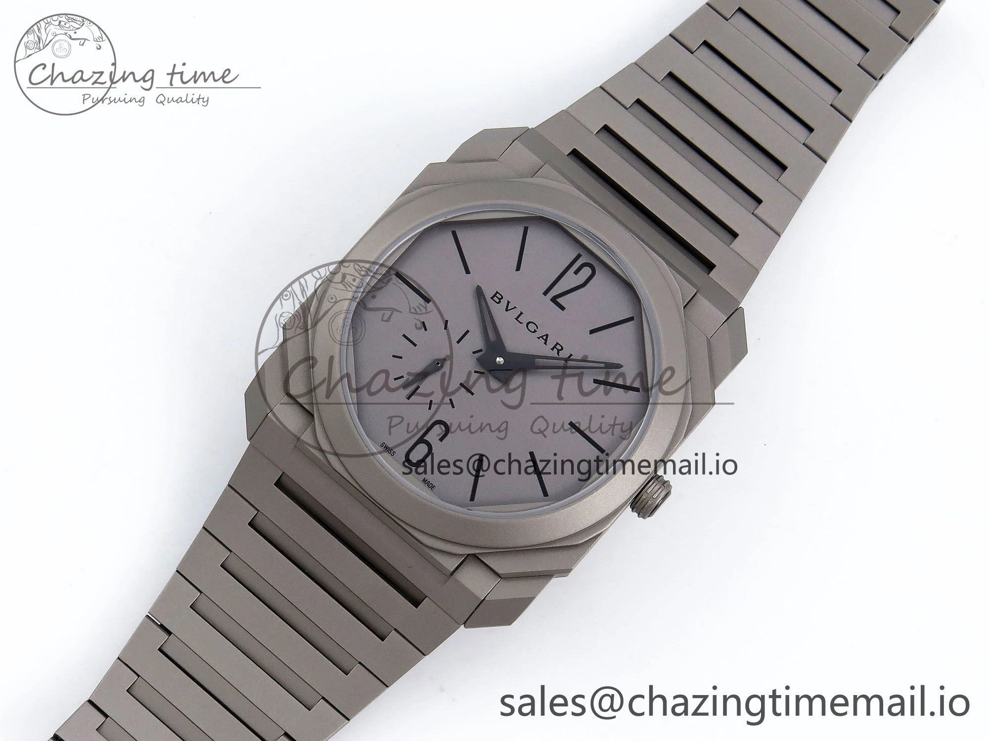 Octo Finissimo Titanuim BVF 1:1 Best Edition Gray Dial on Bracelet Asian Micro Rotor Movement