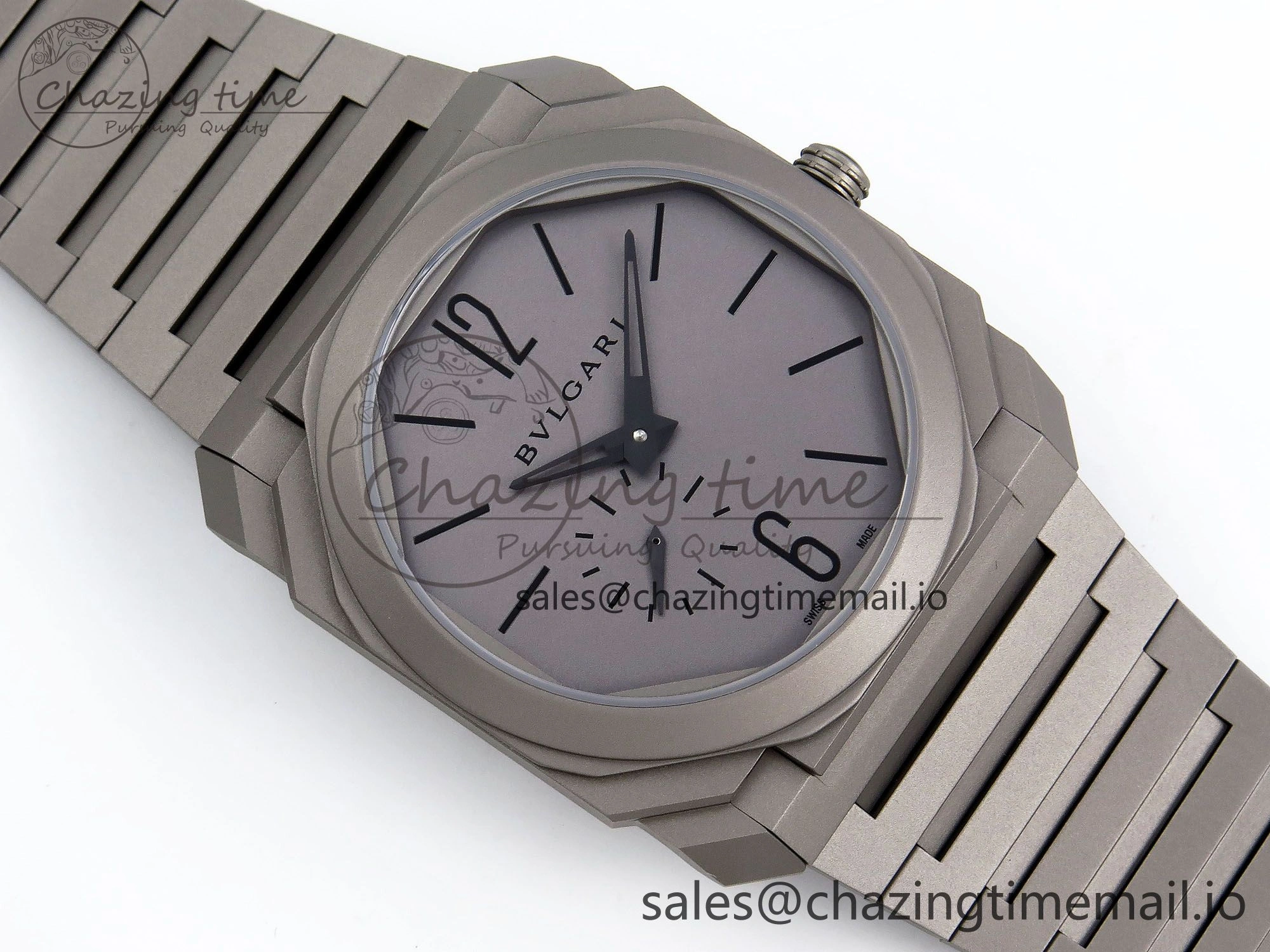 Octo Finissimo Titanuim BVF 1:1 Best Edition Gray Dial on Bracelet Asian Micro Rotor Movement