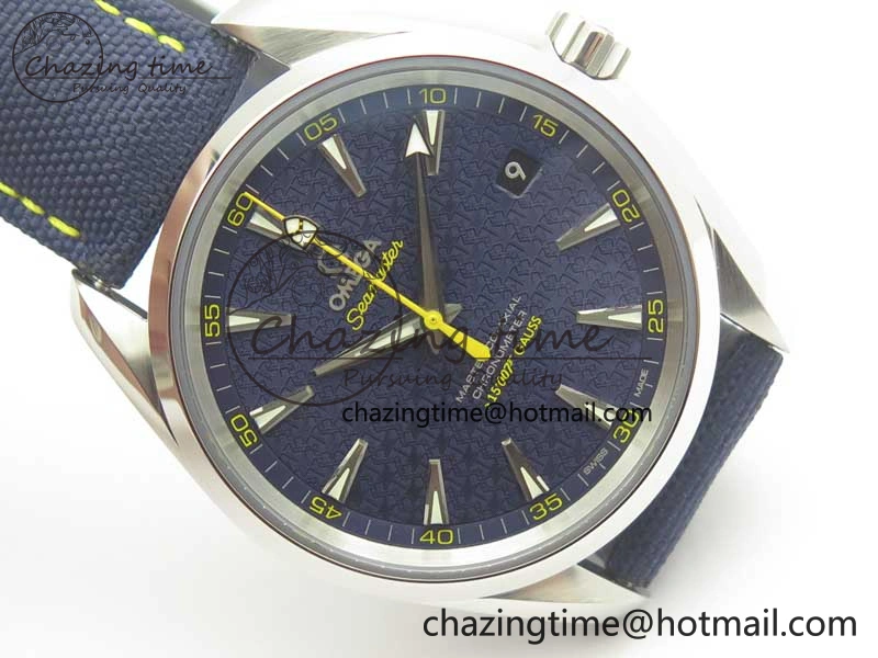Omega Aqua Terra 15007 Gauss “Spectre” VSF 1:1 Best Edition Blue Textured Dial on Blue Nylon Strap A8507 Super Clone