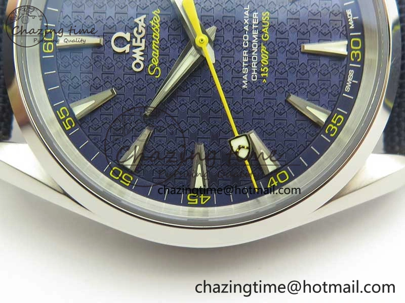 Omega Aqua Terra 15007 Gauss “Spectre” VSF 1:1 Best Edition Blue Textured Dial on Blue Nylon Strap A8507 Super Clone