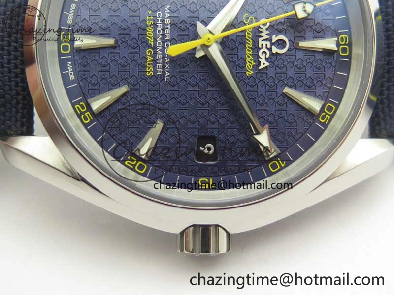 Omega Aqua Terra 15007 Gauss “Spectre” VSF 1:1 Best Edition Blue Textured Dial on Blue Nylon Strap A8507 Super Clone