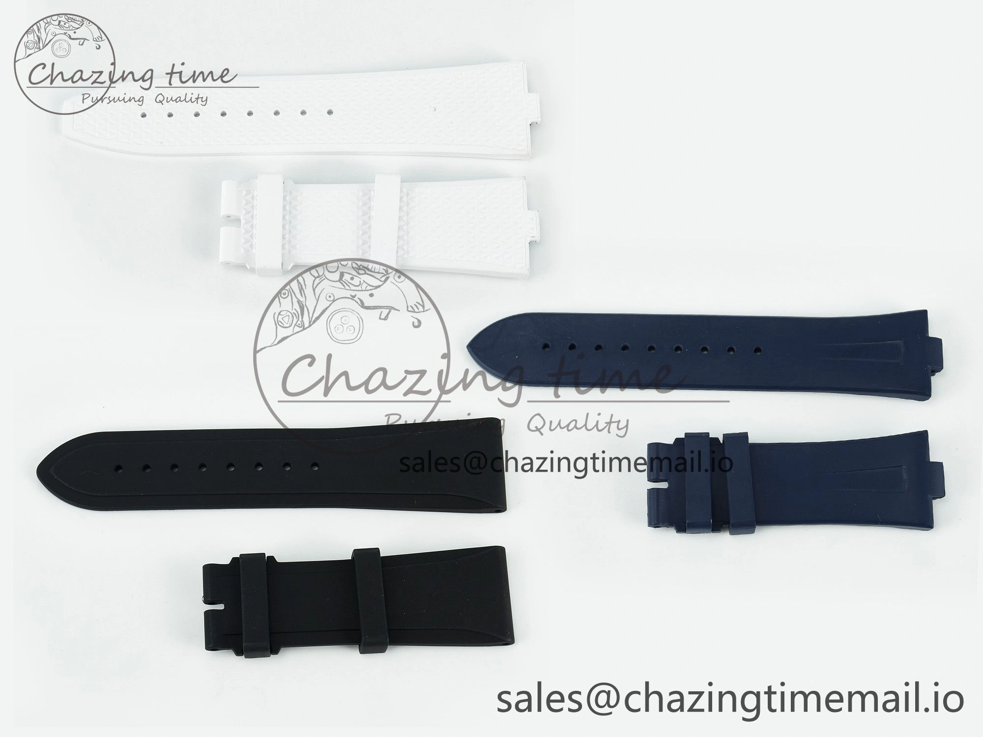 Overseas 1:1 Best Edition Black Blue White Rubber Strap (Fits the Gen size)