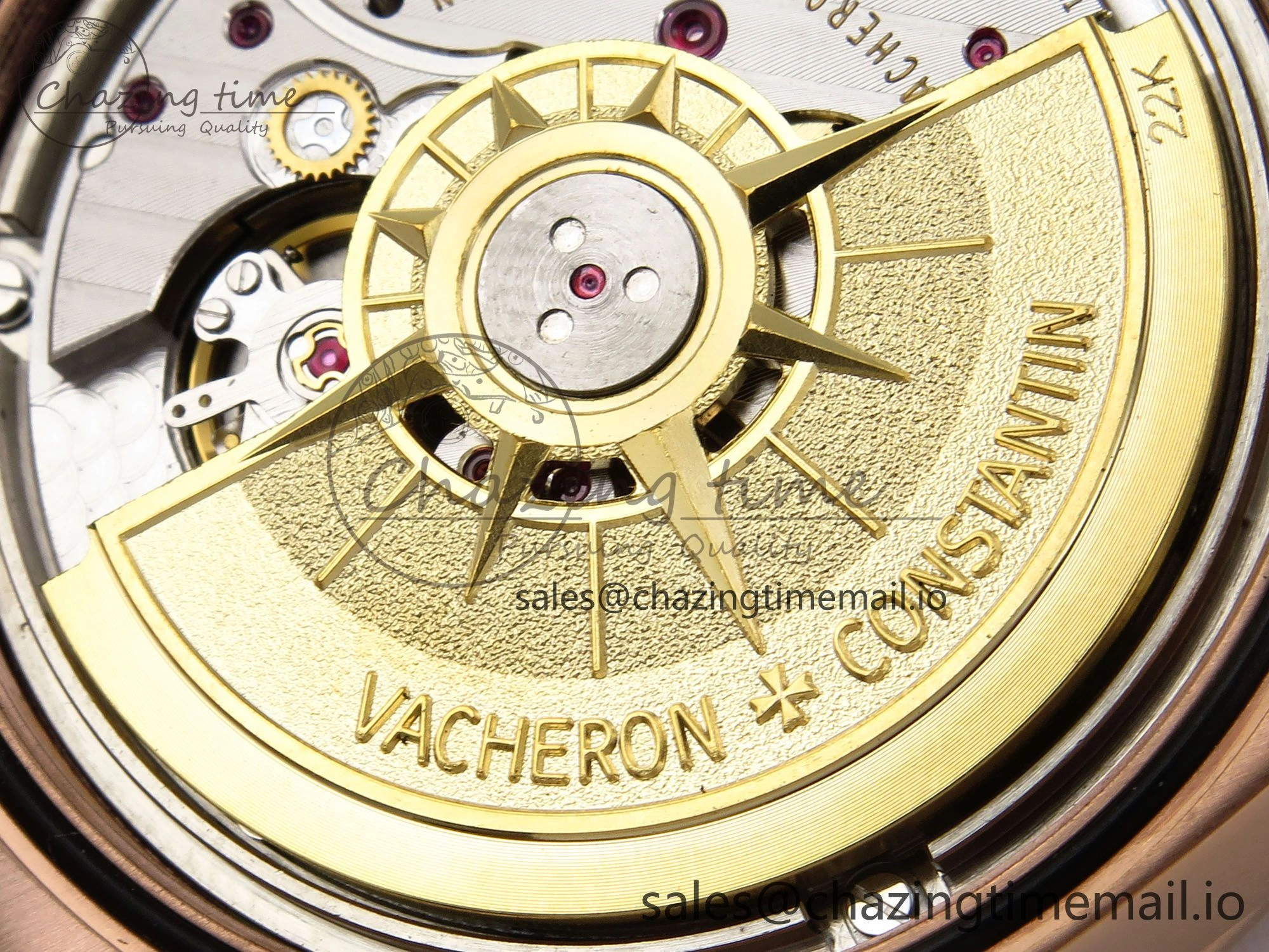 Overseas 4500V RG 8F 1:1 Best Edition Blue Dial on RG Bracelet A5100