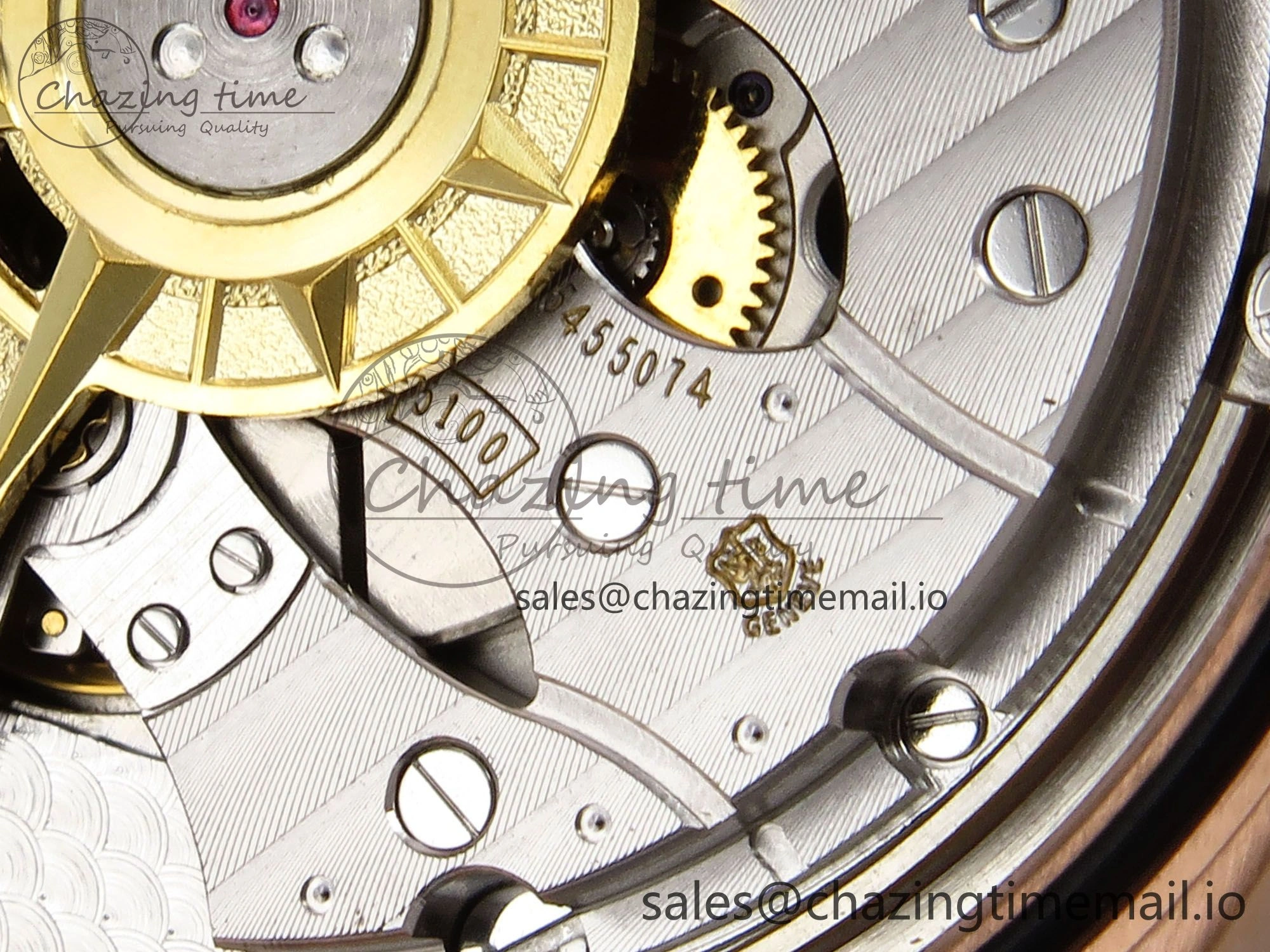 Overseas 4500V RG 8F 1:1 Best Edition Blue Dial on RG Bracelet A5100