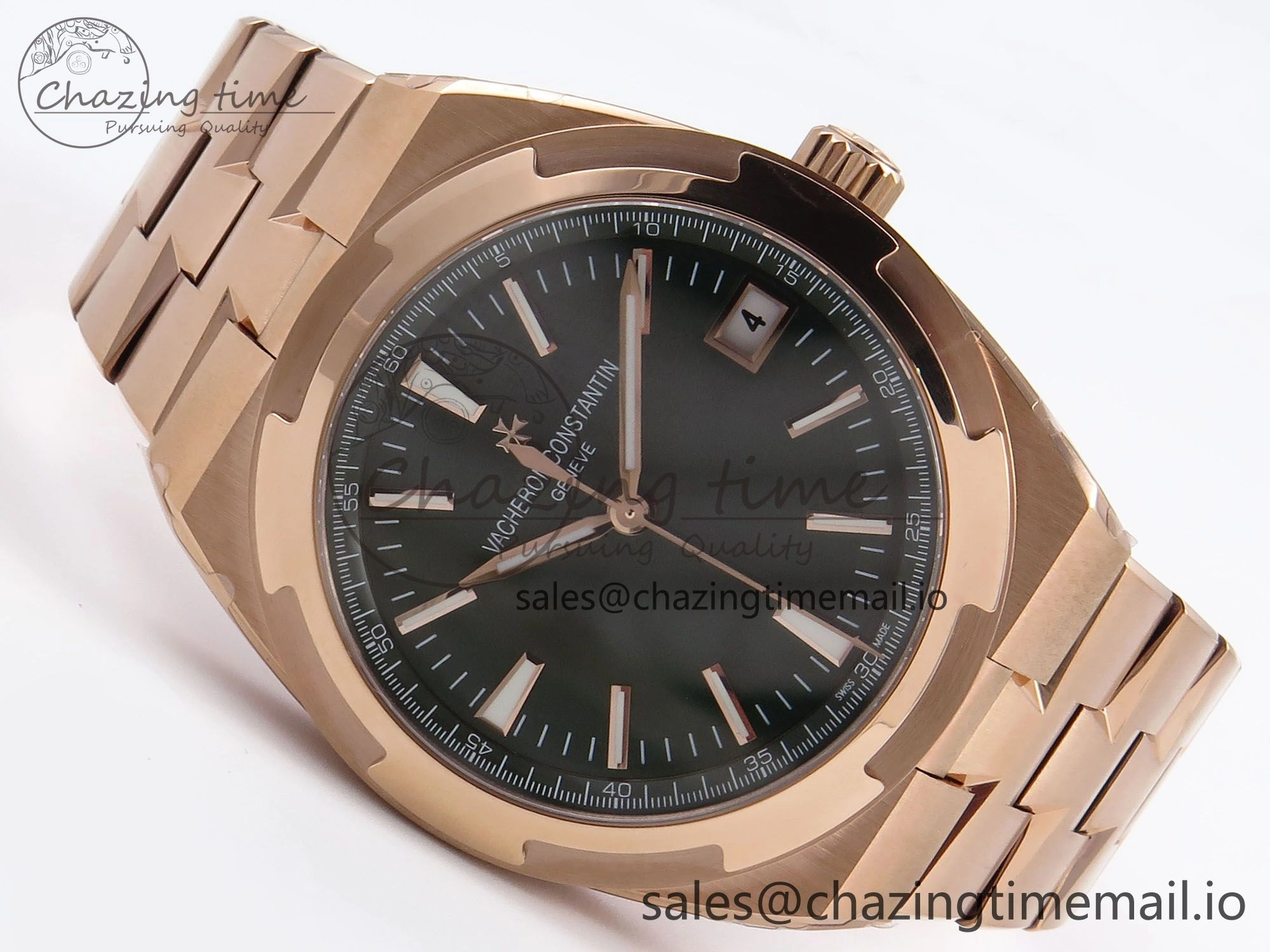 Overseas 4500V RG 8F 1:1 Best Edition Green Dial on RG Bracelet A5100