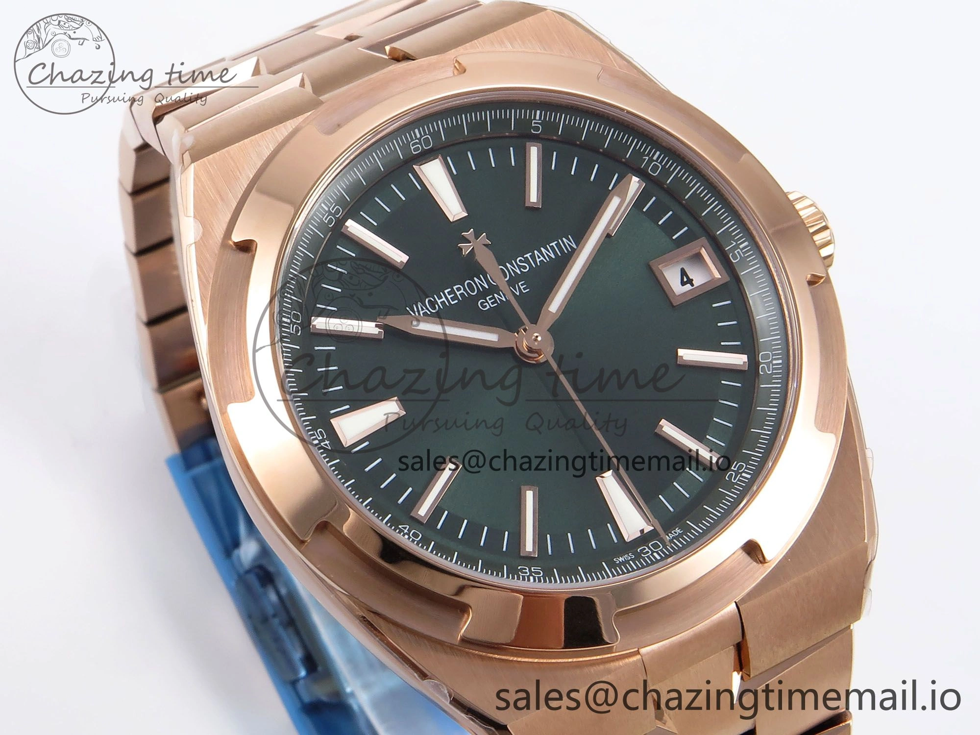 Overseas 4500V RG 8F 1:1 Best Edition Green Dial on RG Bracelet A5100