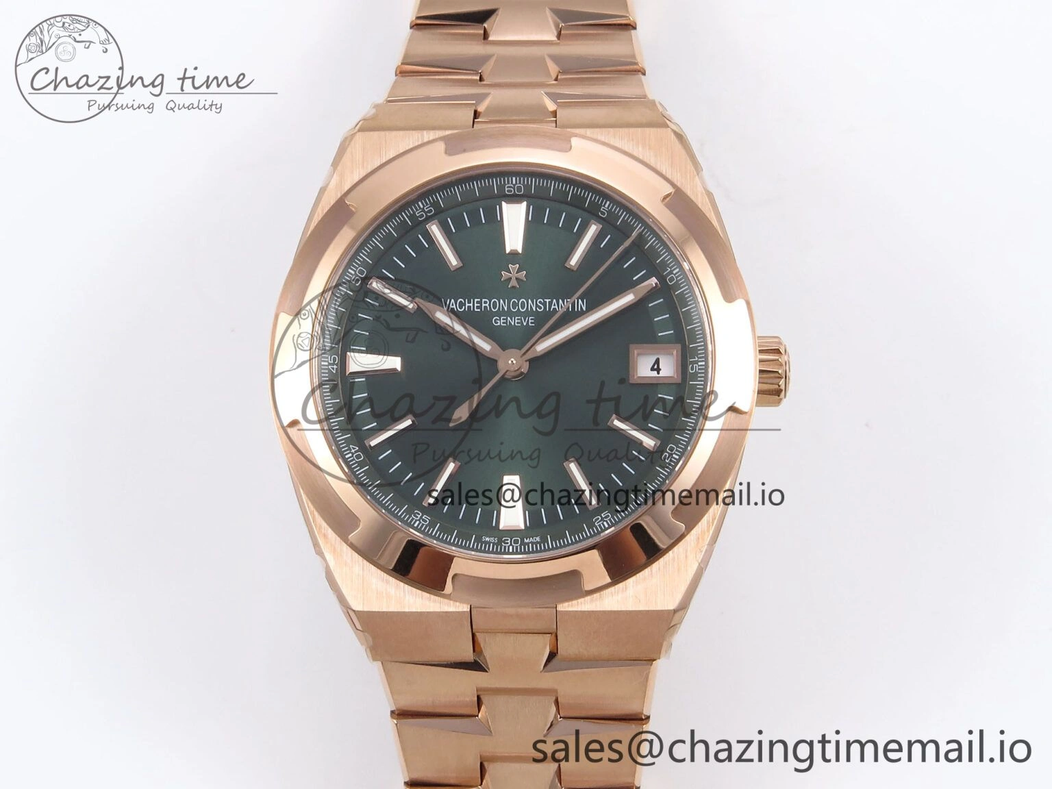 Overseas 4500V RG 8F 1:1 Best Edition Green Dial on RG Bracelet A5100