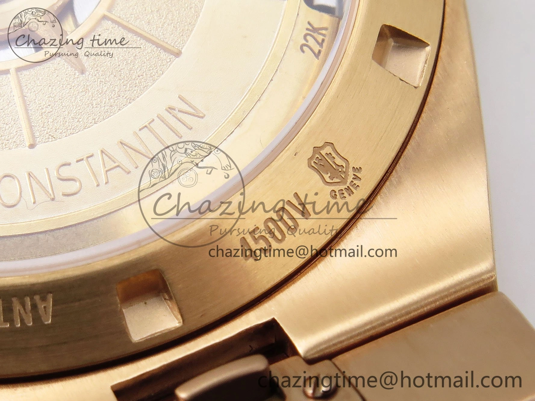 Overseas 4500V RG ZF 1:1 Best Edition Blue Dial on RG Bracelet A5100