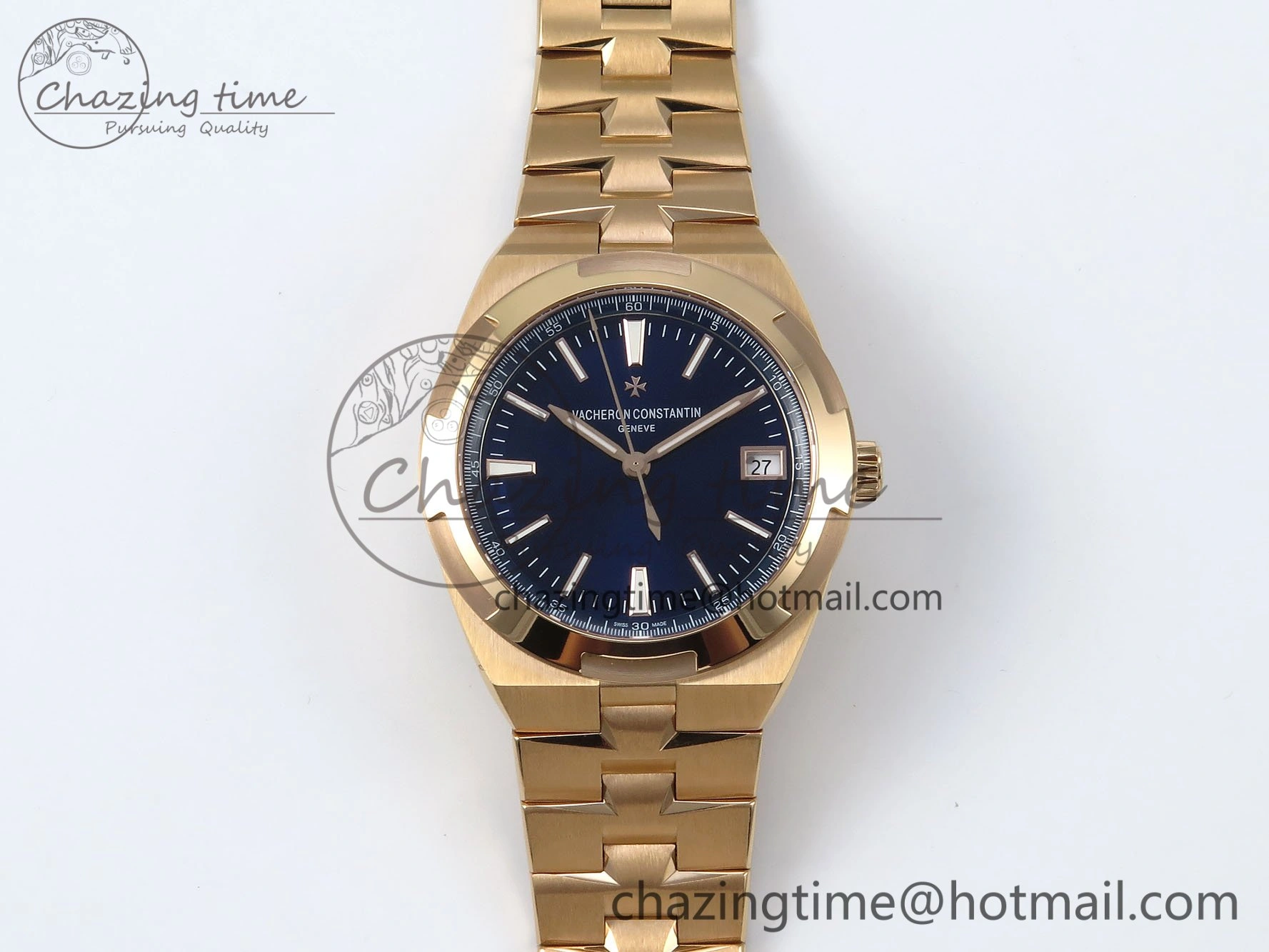 Overseas 4500V RG ZF 1:1 Best Edition Blue Dial on RG Bracelet A5100