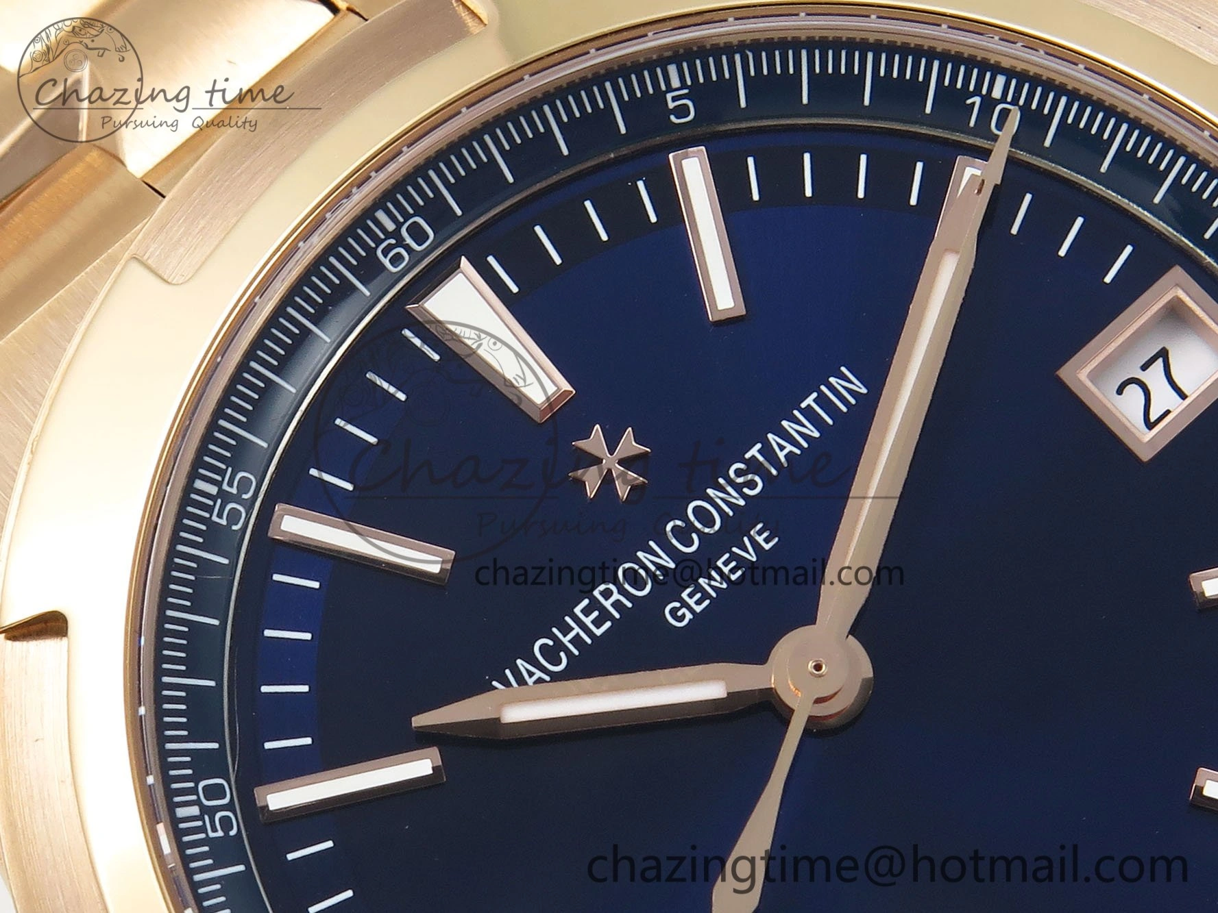 Overseas 4500V RG ZF 1:1 Best Edition Blue Dial on RG Bracelet A5100