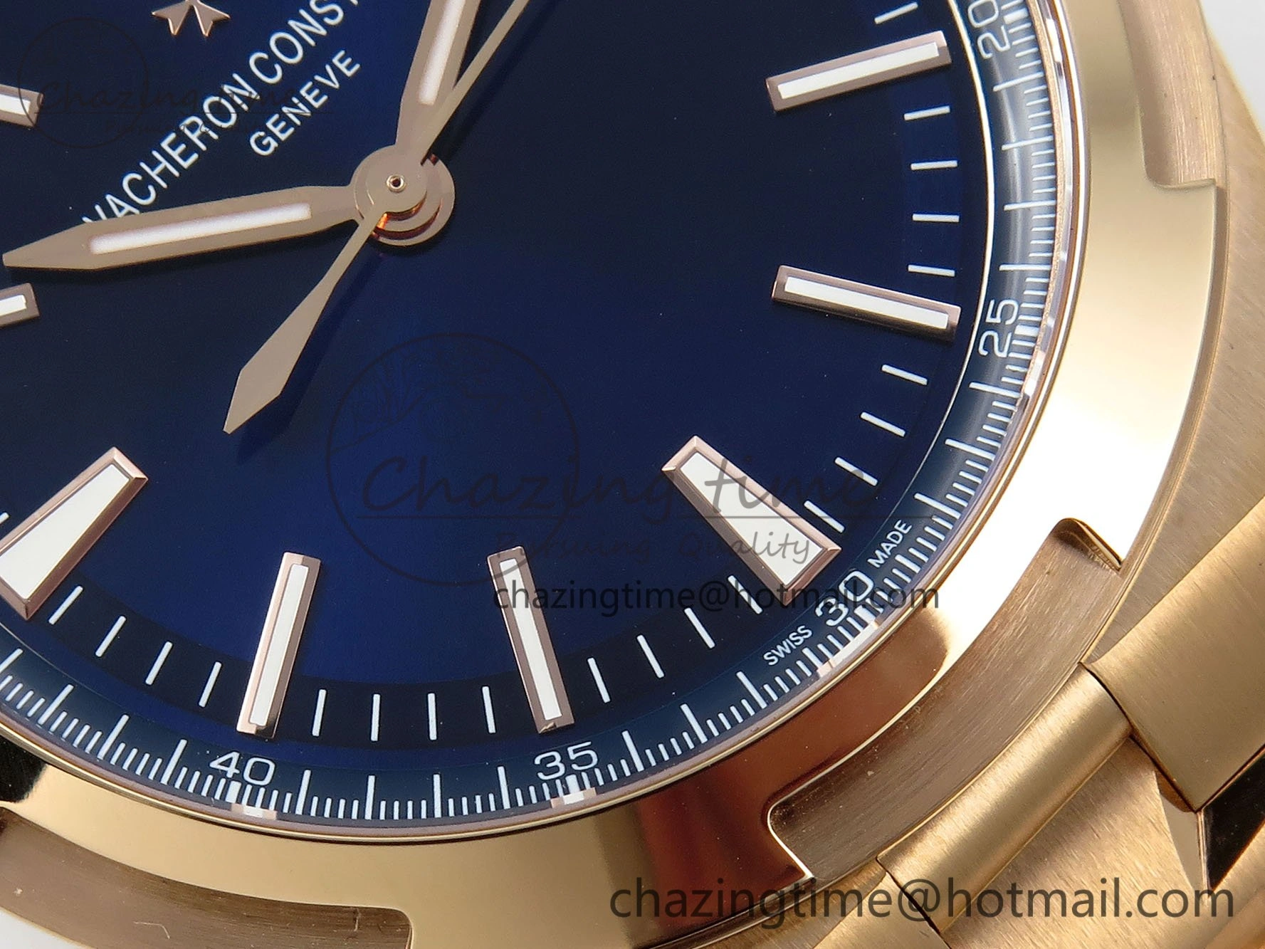 Overseas 4500V RG ZF 1:1 Best Edition Blue Dial on RG Bracelet A5100