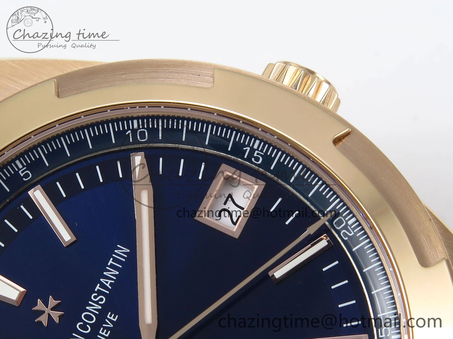 Overseas 4500V RG ZF 1:1 Best Edition Blue Dial on RG Bracelet A5100