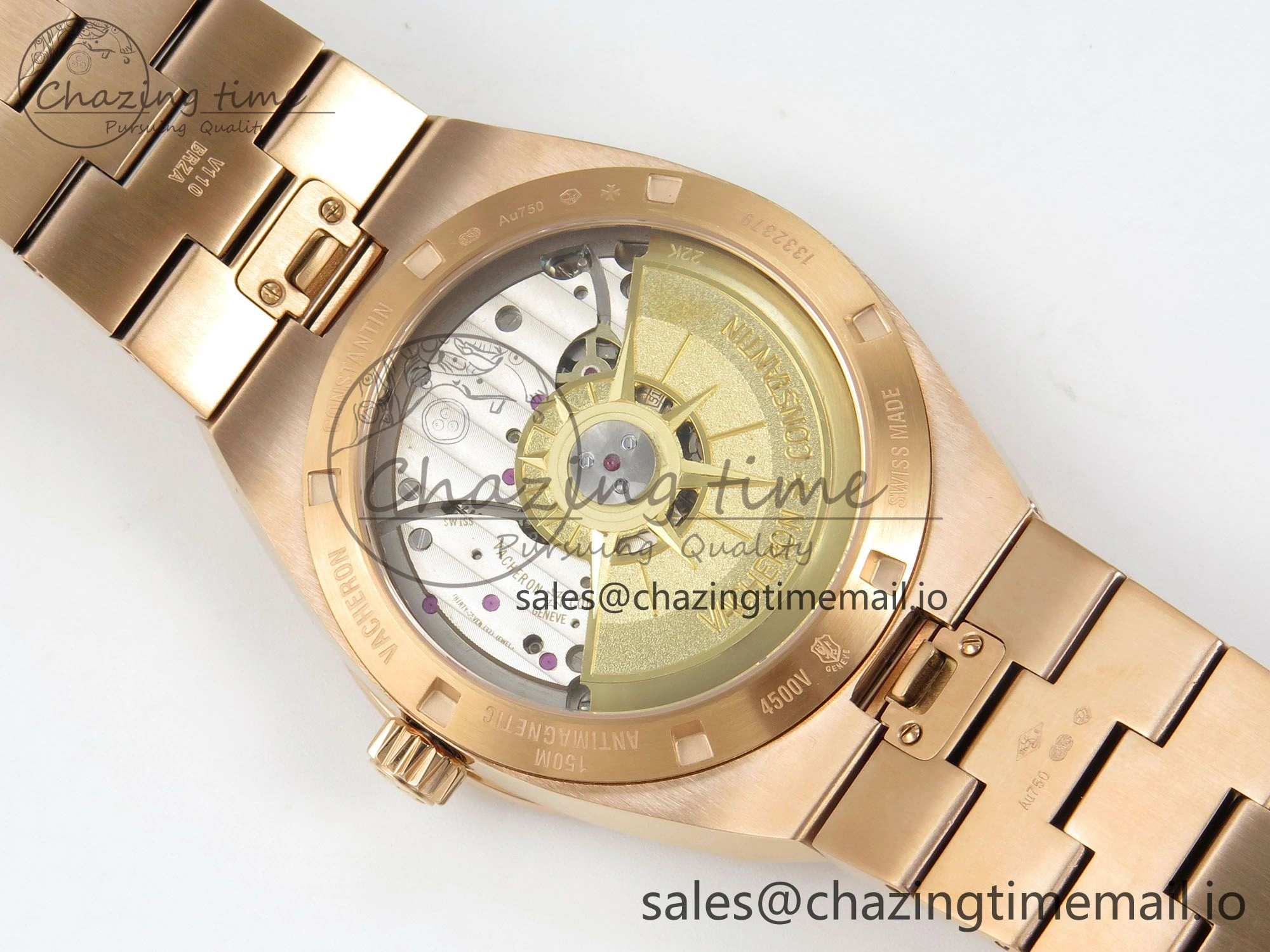 Overseas 4500V RG ZF 1:1 Best Edition Green Dial on RG Bracelet A5100
