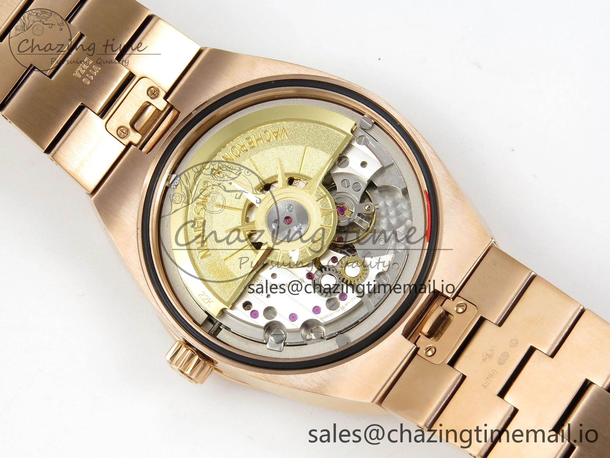 Overseas 4500V RG ZF 1:1 Best Edition Green Dial on RG Bracelet A5100
