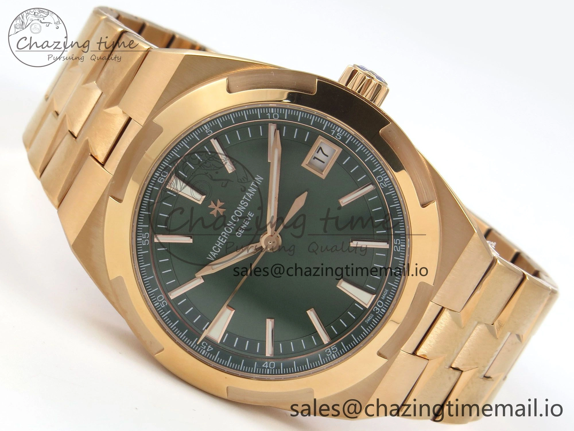 Overseas 4500V RG ZF 1:1 Best Edition Green Dial on RG Bracelet A5100
