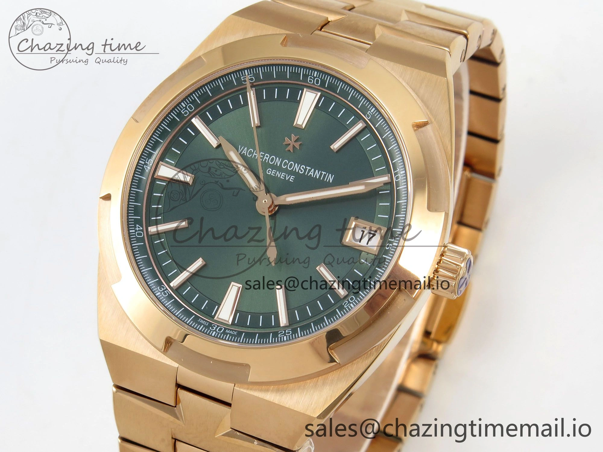 Overseas 4500V RG ZF 1:1 Best Edition Green Dial on RG Bracelet A5100