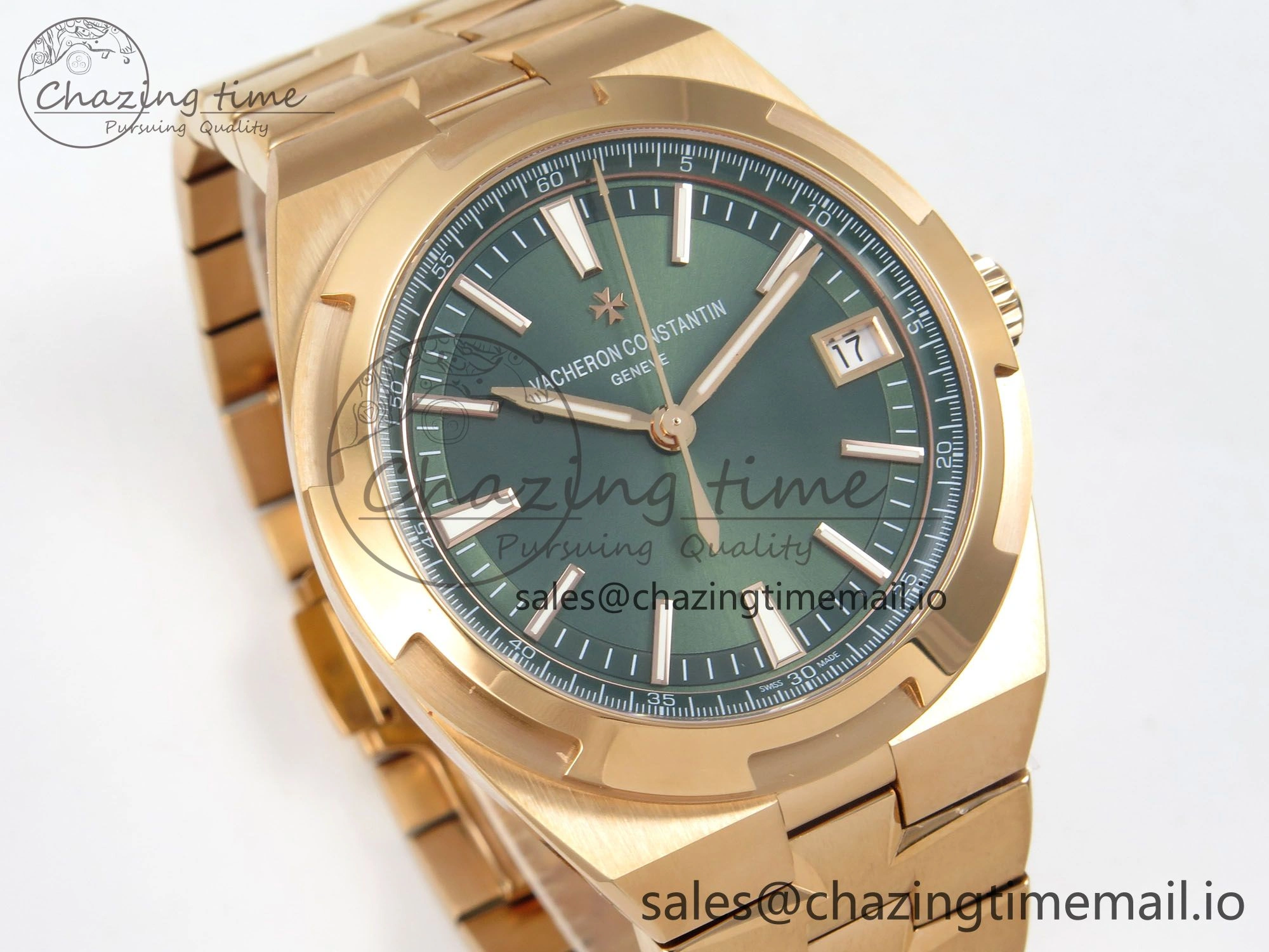 Overseas 4500V RG ZF 1:1 Best Edition Green Dial on RG Bracelet A5100