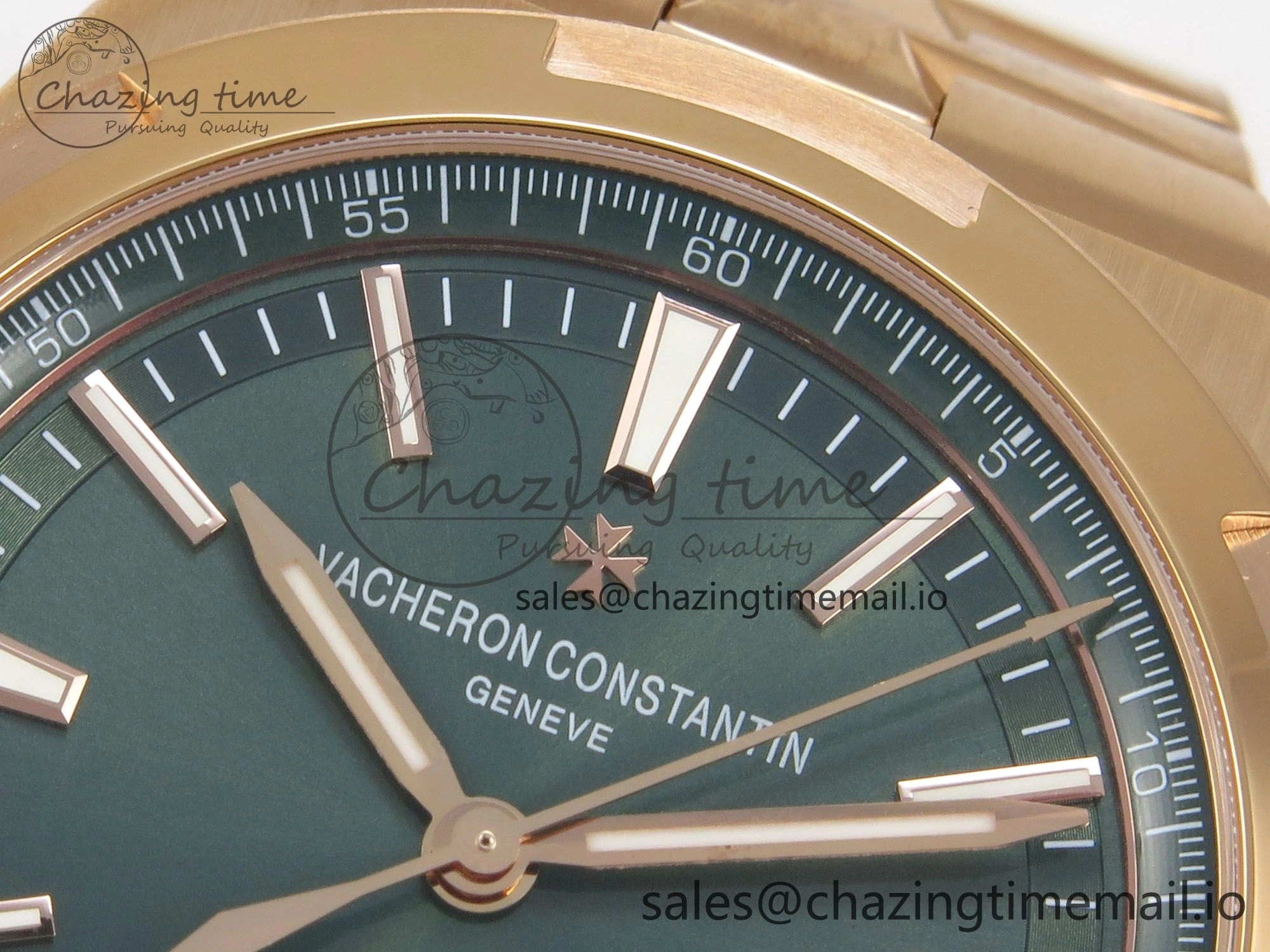 Overseas 4500V RG ZF 1:1 Best Edition Green Dial on RG Bracelet A5100
