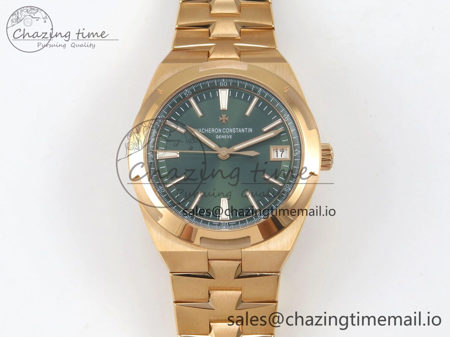 Overseas 4500V RG ZF 1:1 Best Edition Green Dial on RG Bracelet A5100