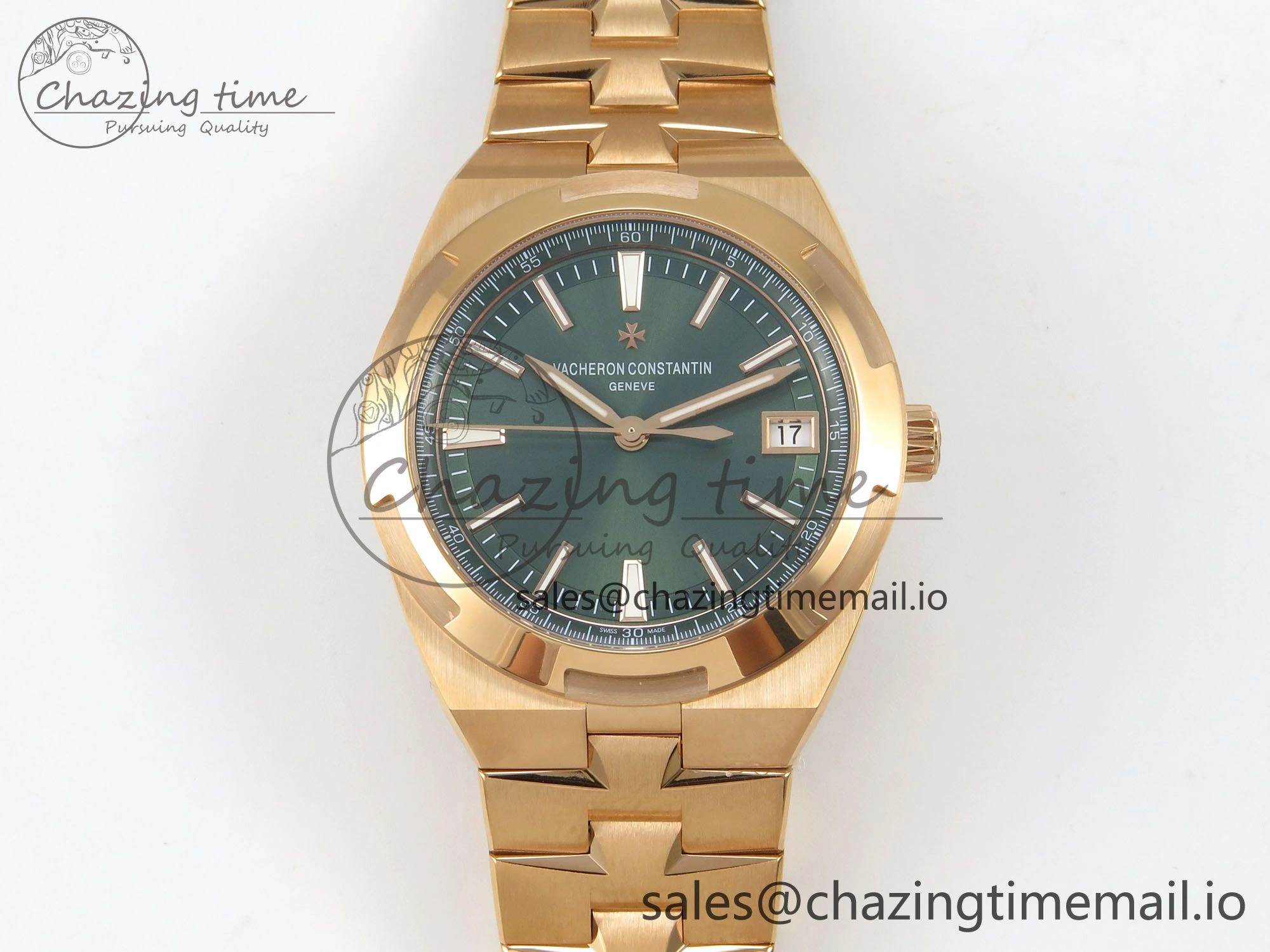 Overseas 4500V RG ZF 1:1 Best Edition Green Dial on RG Bracelet A5100
