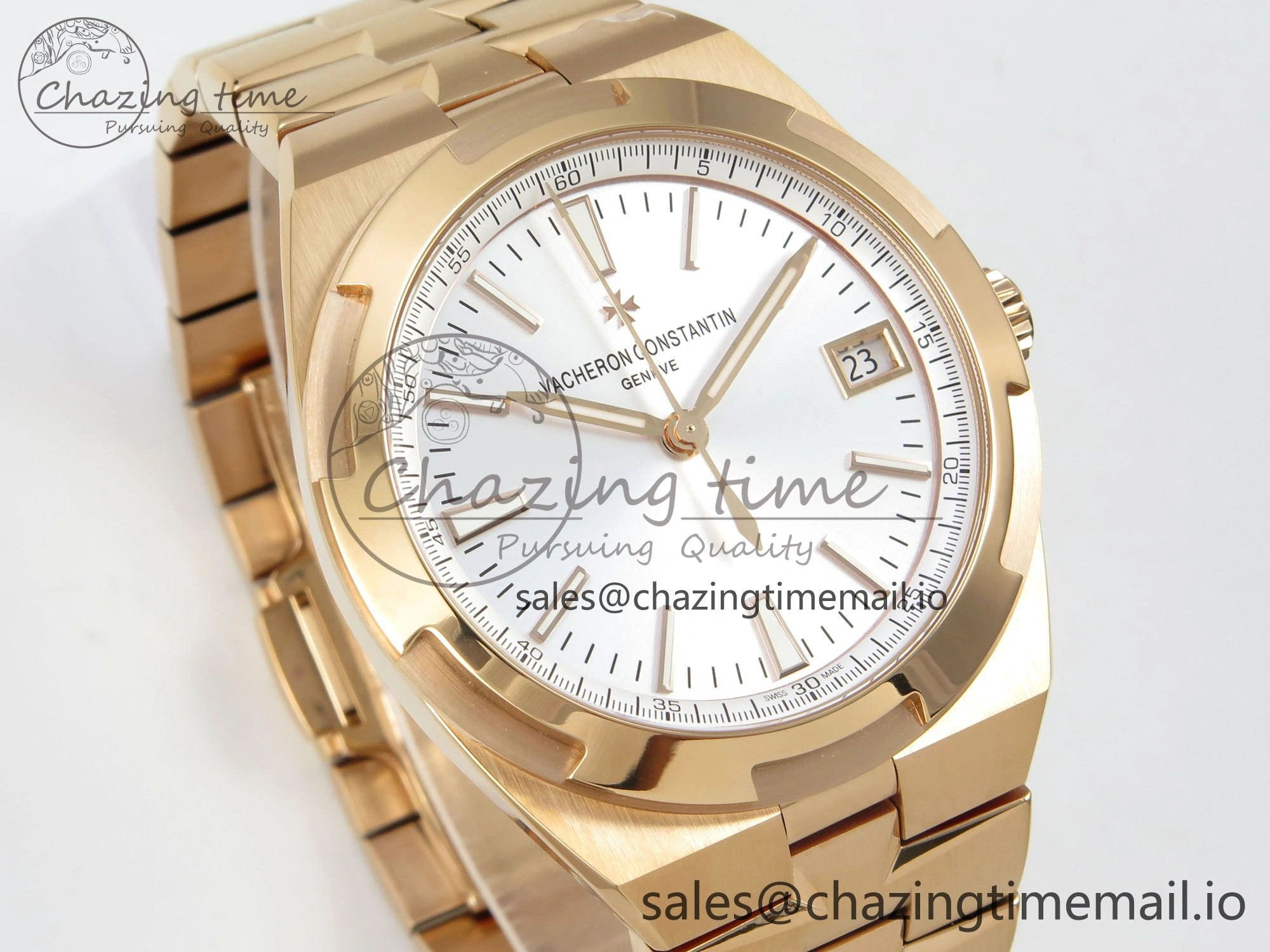 Overseas 4500V RG ZF 1:1 Best Edition White Dial on RG Bracelet A5100