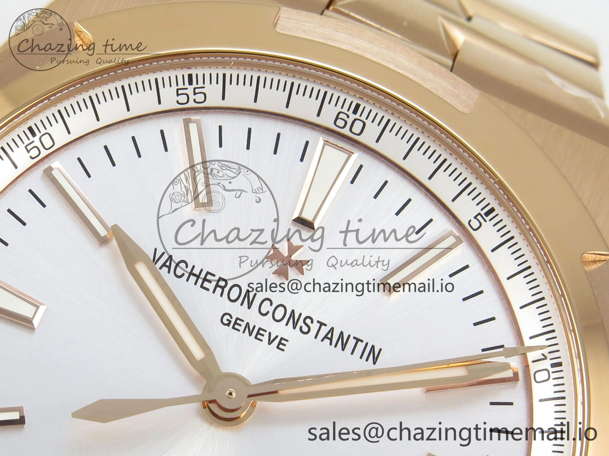 Overseas 4500V RG ZF 1:1 Best Edition White Dial on RG Bracelet A5100