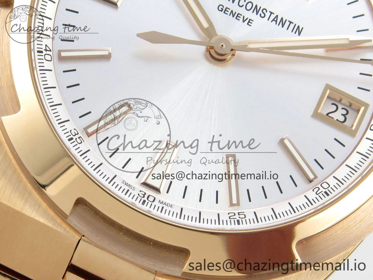 Overseas 4500V RG ZF 1:1 Best Edition White Dial on RG Bracelet A5100