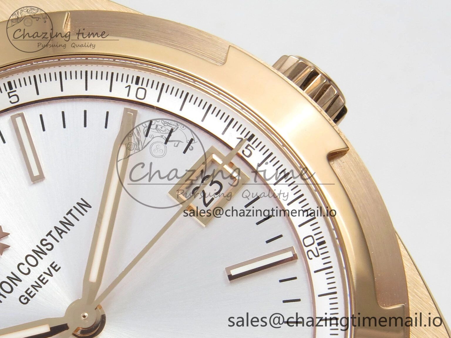 Overseas 4500V RG ZF 1:1 Best Edition White Dial on RG Bracelet A5100