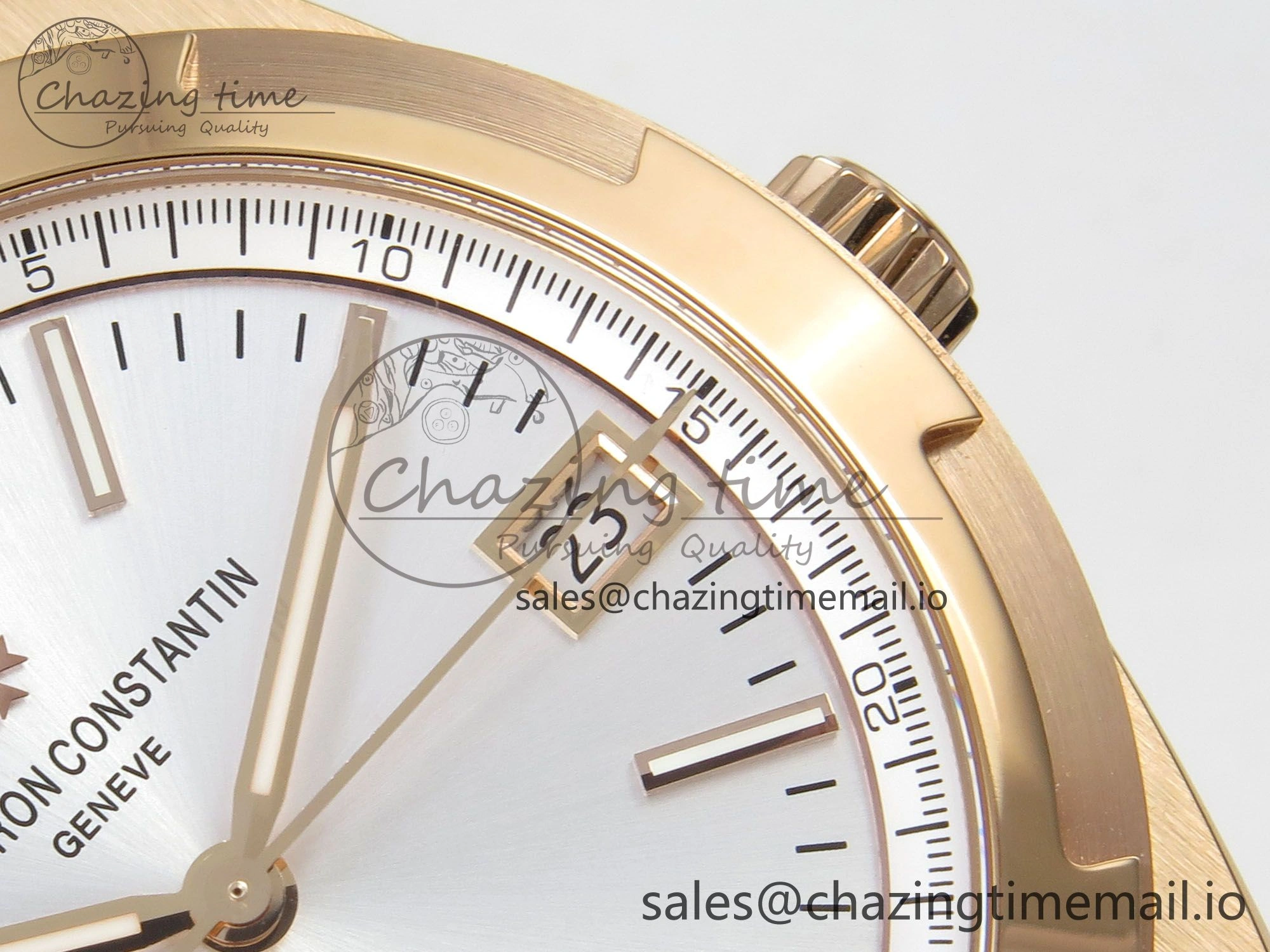 Overseas 4500V RG ZF 1:1 Best Edition White Dial on RG Bracelet A5100