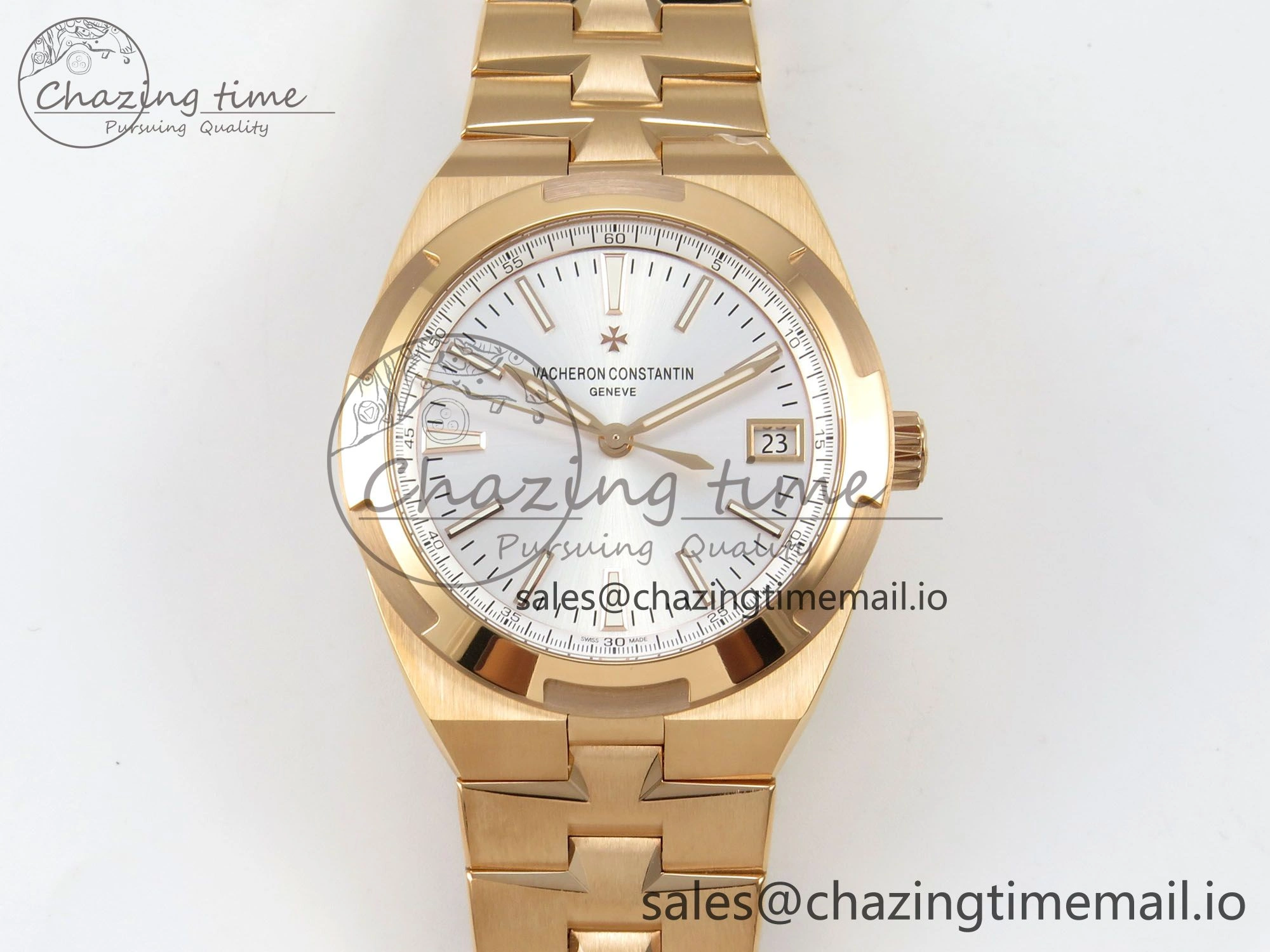 Overseas 4500V RG ZF 1:1 Best Edition White Dial on RG Bracelet A5100
