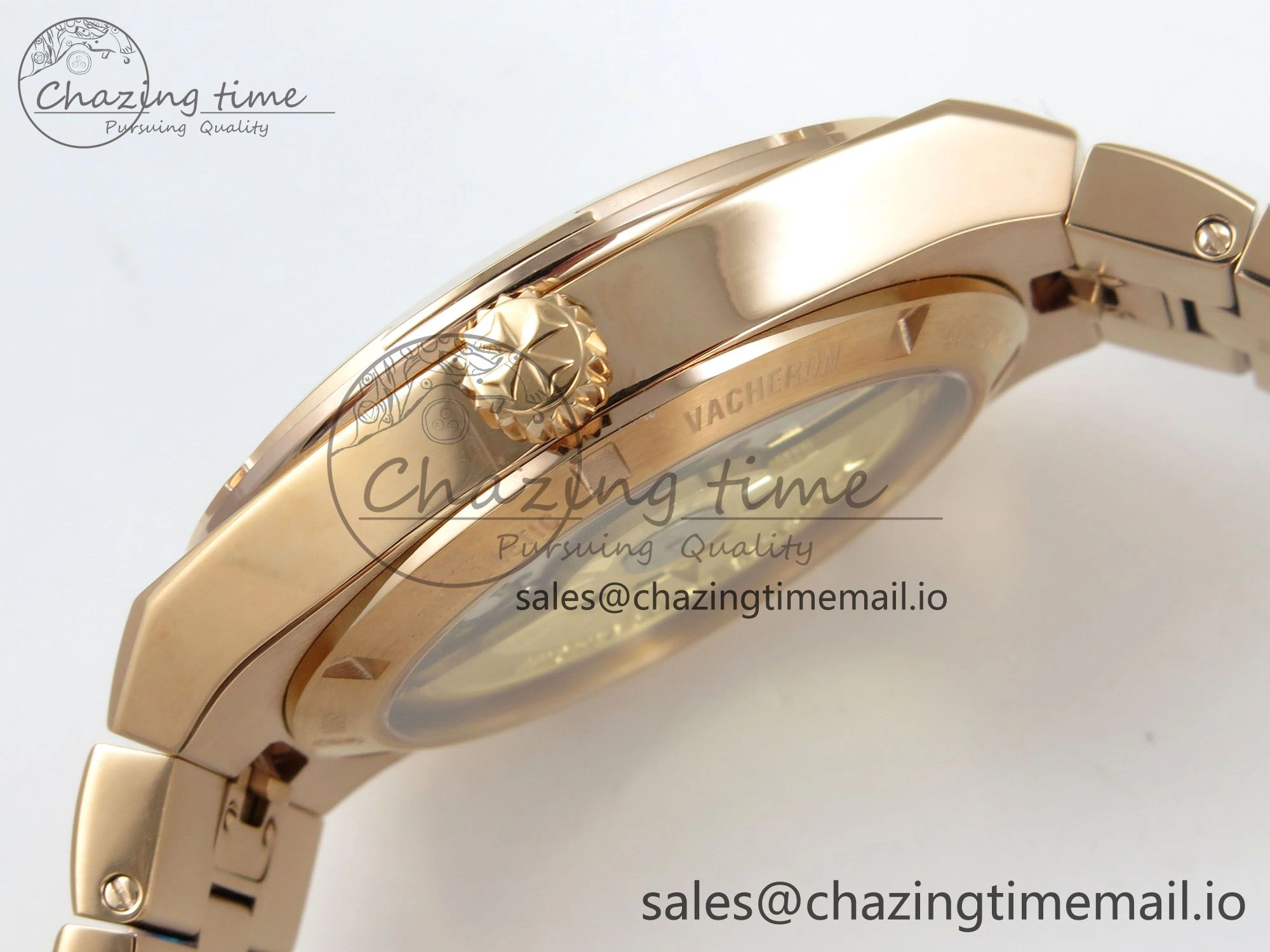 Overseas 4500V RG ZF 1:1 Best Edition White Dial on RG Bracelet A5100
