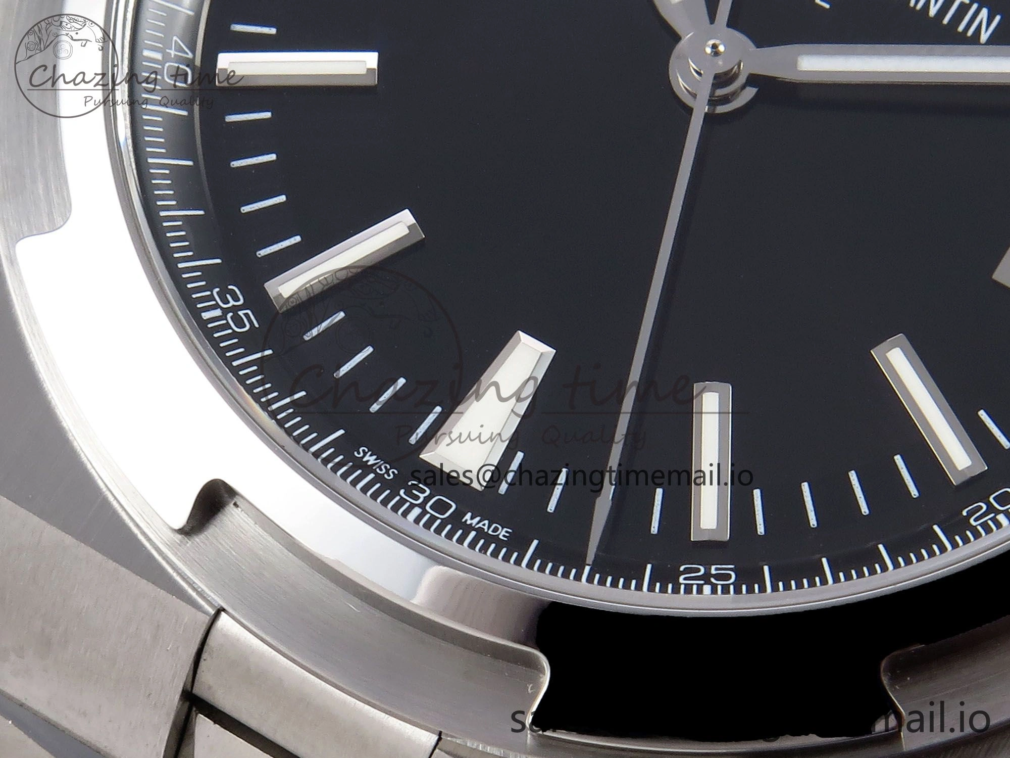 Overseas 4500V SS 8F 1:1 Best Edition Black Dial on SS Bracelet A5100