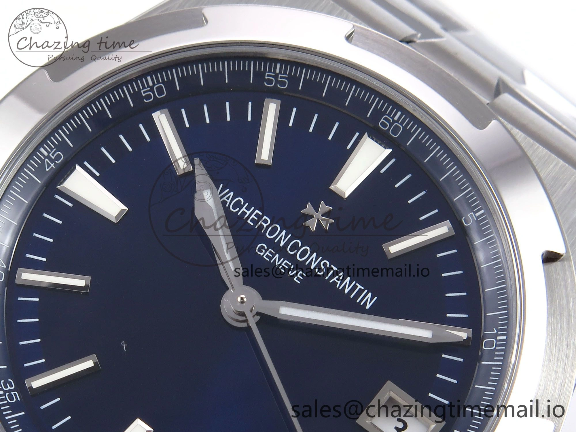 Overseas 4500V SS 8F 1:1 Best Edition Blue Dial on SS Bracelet A5100