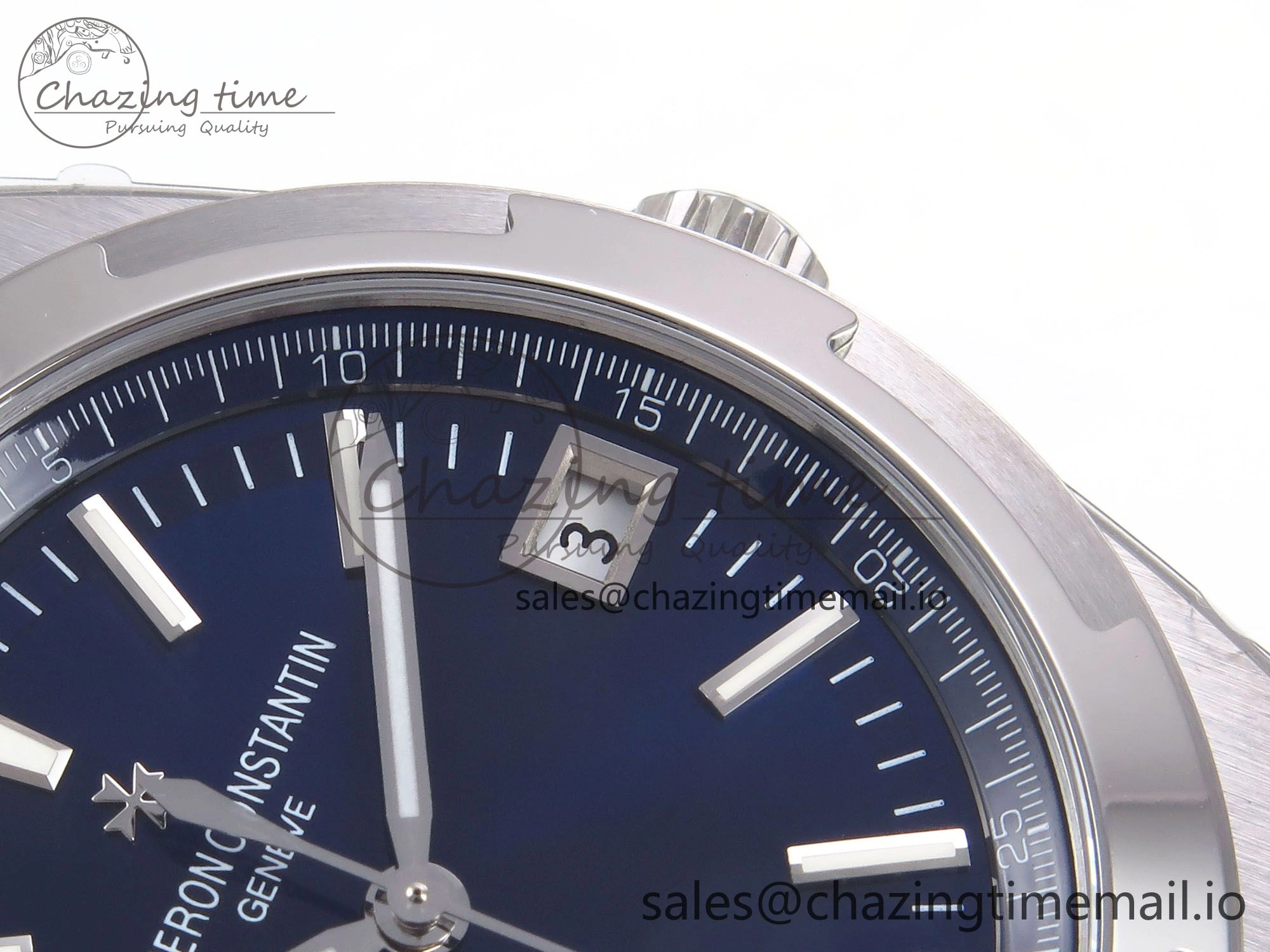 Overseas 4500V SS 8F 1:1 Best Edition Blue Dial on SS Bracelet A5100