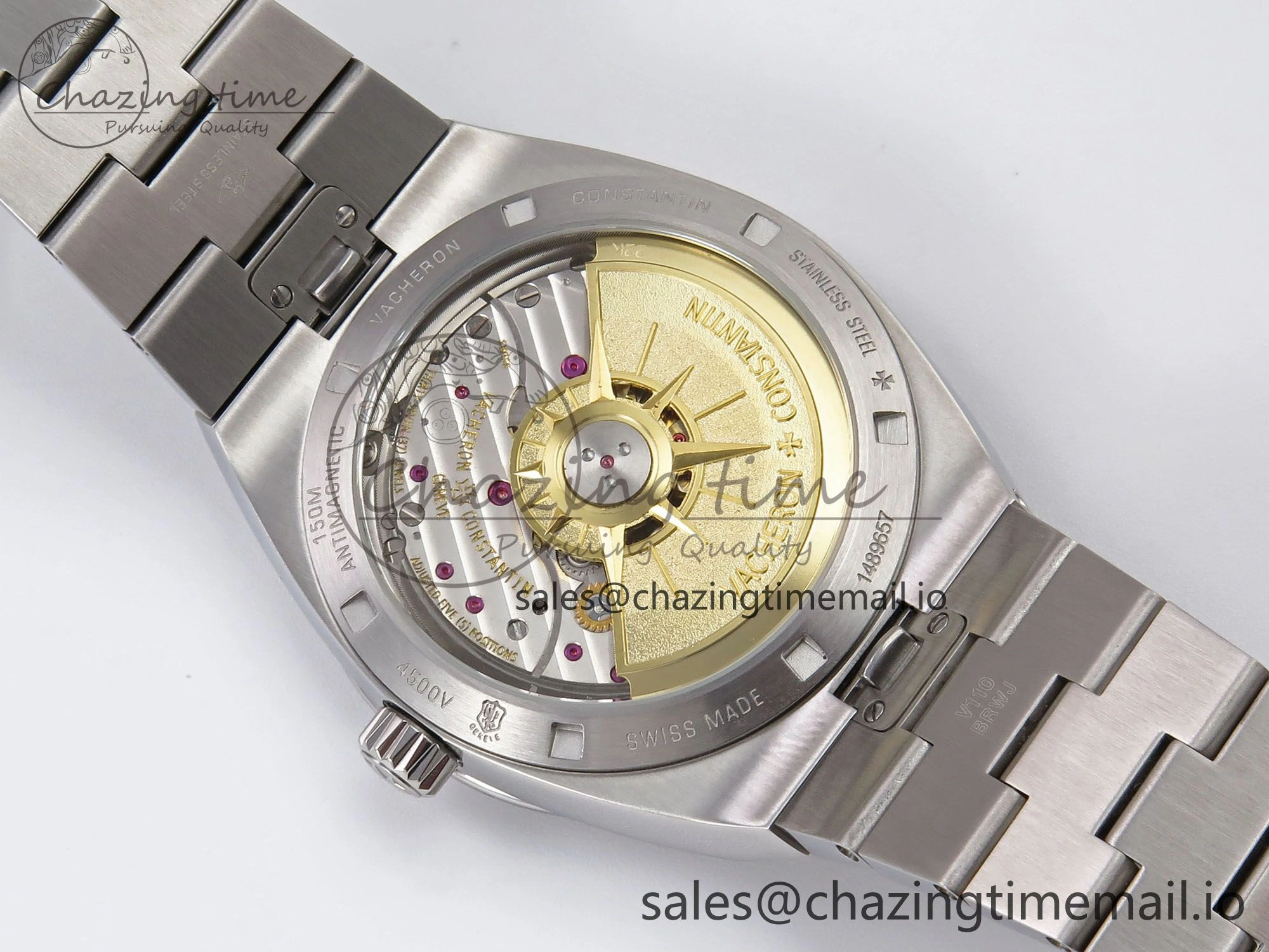 Overseas 4500V SS 8F 1:1 Best Edition Brown Dial on SS Bracelet A5100