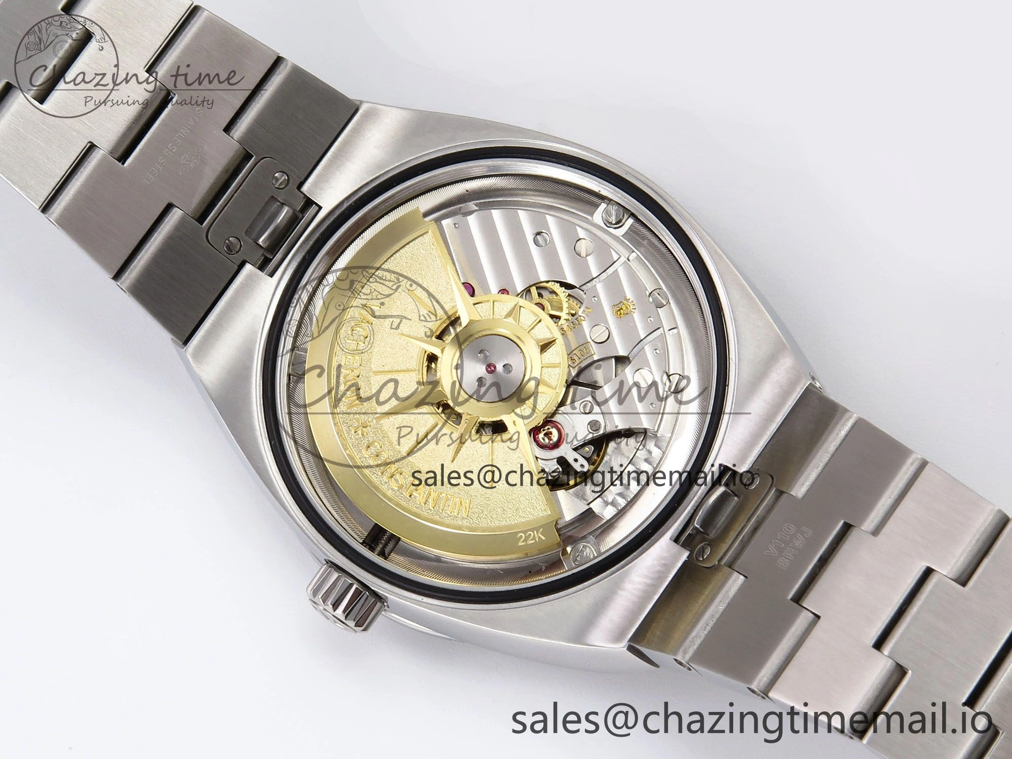 Overseas 4500V SS 8F 1:1 Best Edition Brown Dial on SS Bracelet A5100