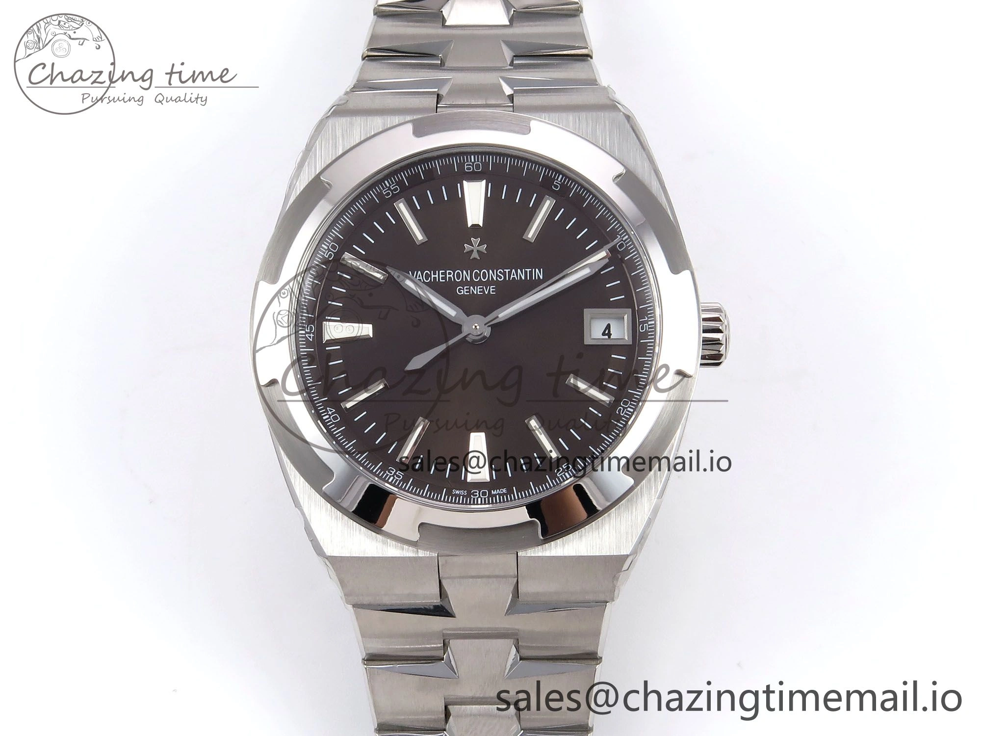 Overseas 4500V SS 8F 1:1 Best Edition Brown Dial on SS Bracelet A5100