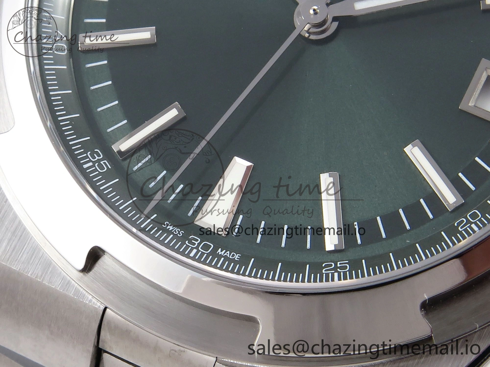 Overseas 4500V SS 8F 1:1 Best Edition Green Dial on SS Bracelet A5100