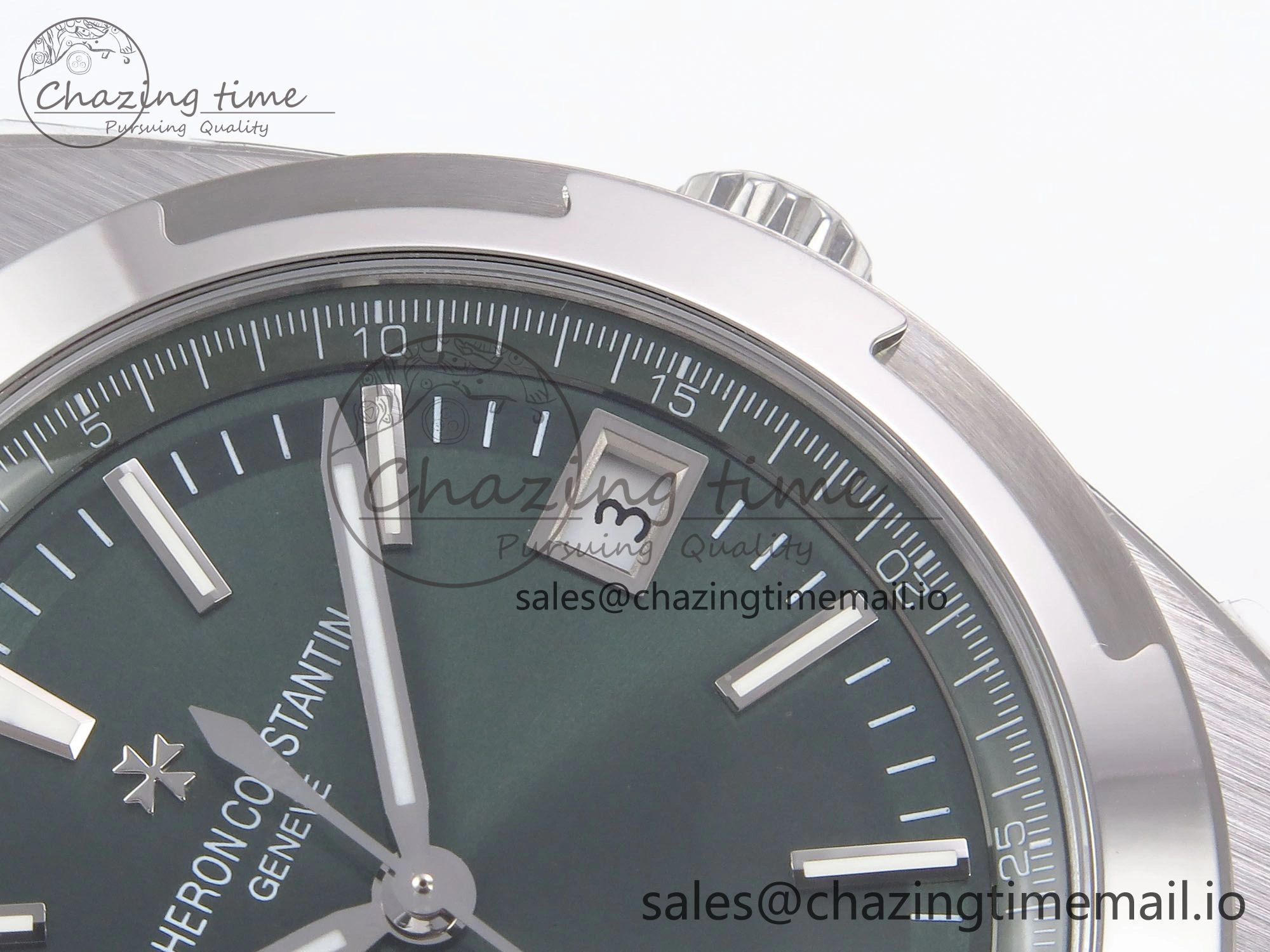 Overseas 4500V SS 8F 1:1 Best Edition Green Dial on SS Bracelet A5100