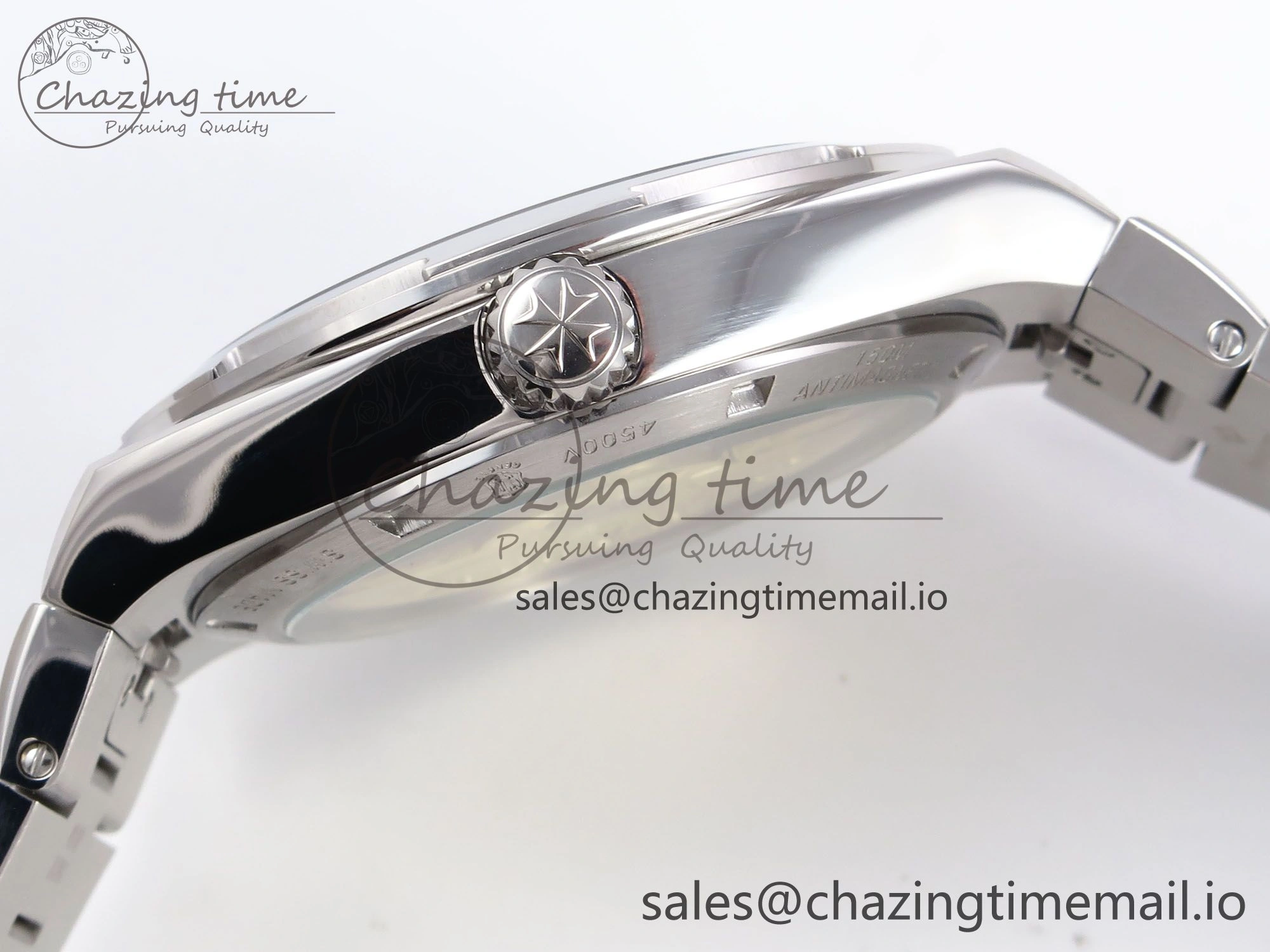 Overseas 4500V SS 8F 1:1 Best Edition White Dial on SS Bracelet A5100