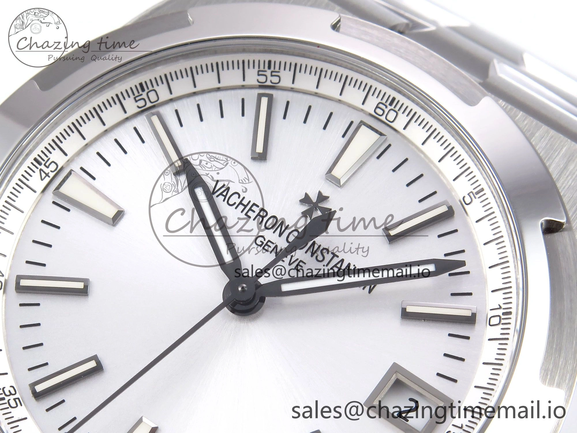 Overseas 4500V SS 8F 1:1 Best Edition White Dial on SS Bracelet A5100