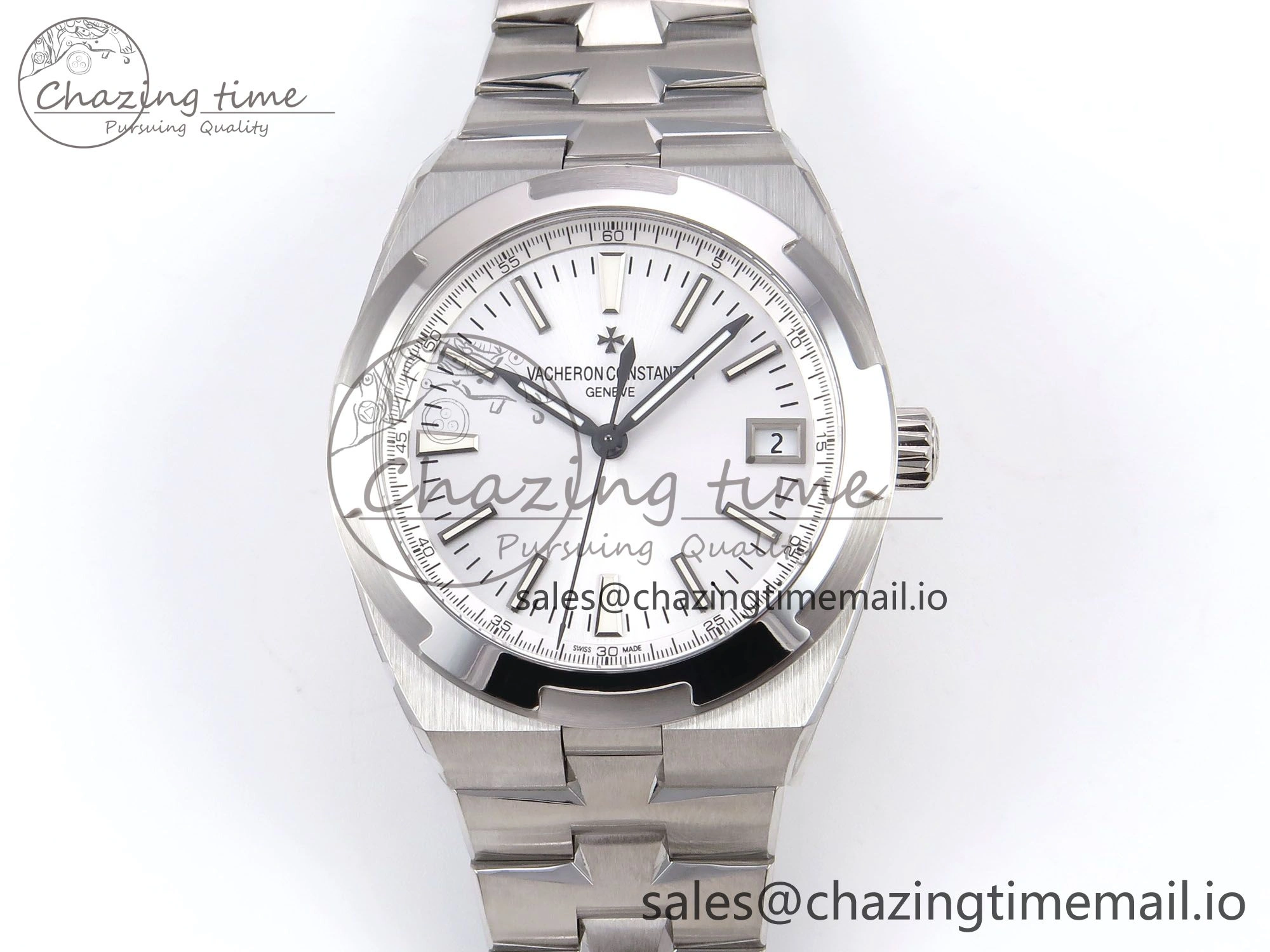Overseas 4500V SS 8F 1:1 Best Edition White Dial on SS Bracelet A5100