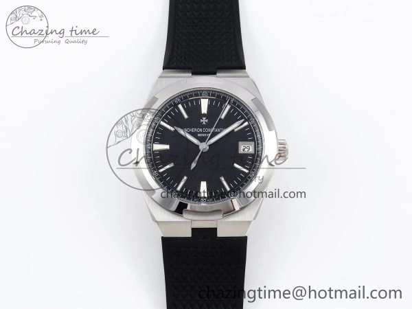 Overseas 4500V SS MKSF 1:1 Best Edition Black Dial on Black Rubber Strap A5100