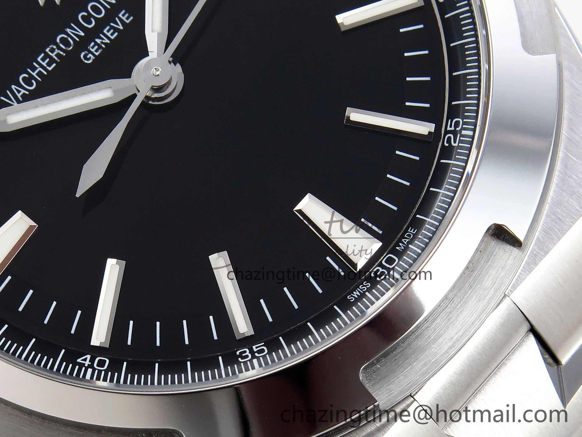 Overseas 4500V SS MKSF 1:1 Best Edition Black Dial on SS Bracelet A5100
