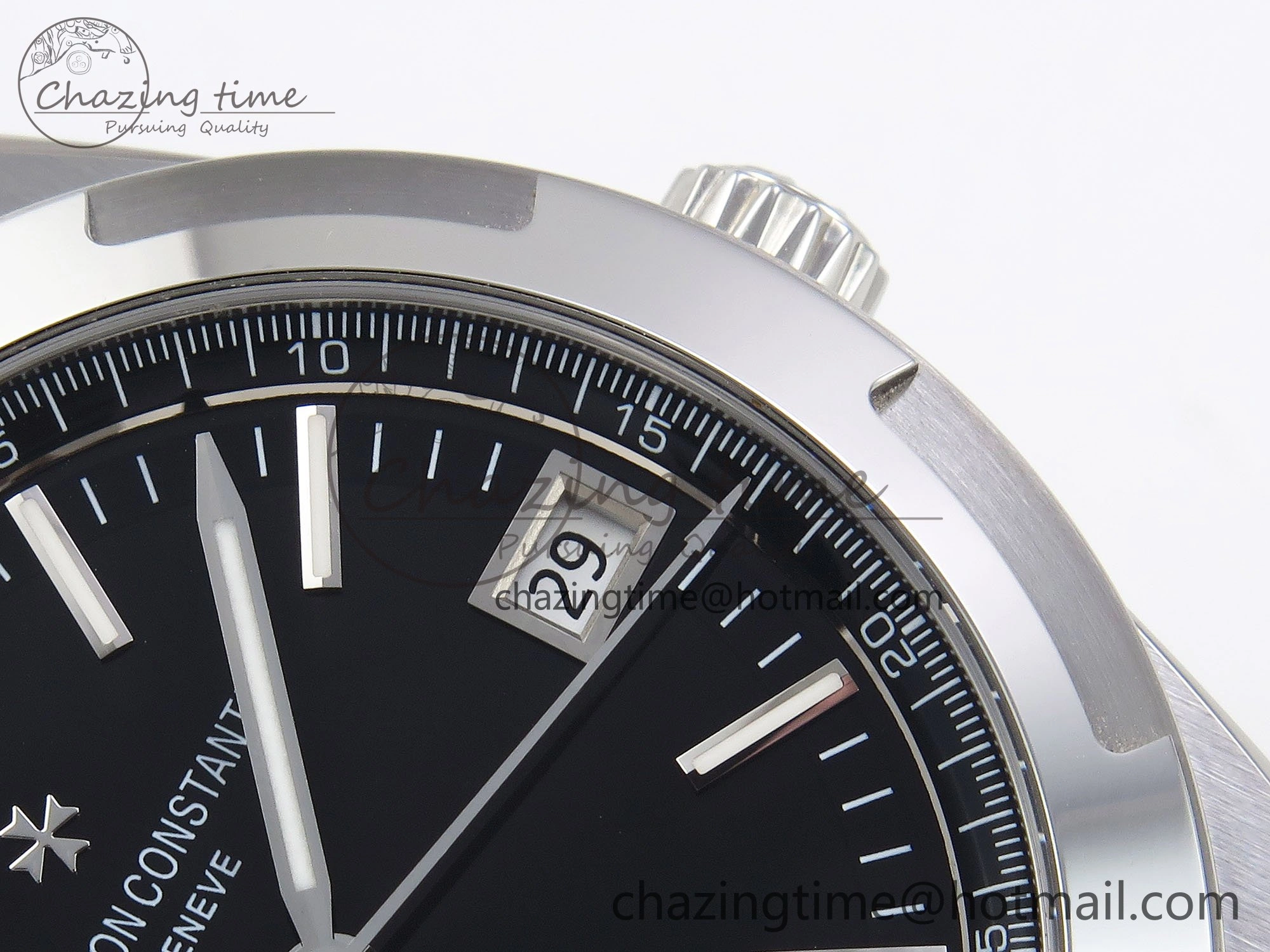 Overseas 4500V SS MKSF 1:1 Best Edition Black Dial on SS Bracelet A5100