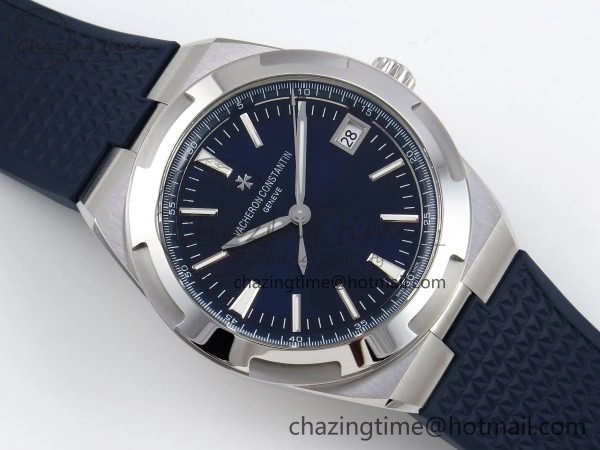 Overseas 4500V SS MKSF 1:1 Best Edition Blue Dial on Blue Rubber Strap A5100