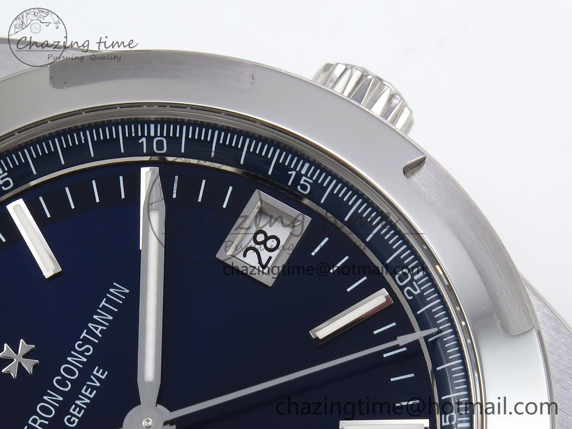 Overseas 4500V SS MKSF 1:1 Best Edition Blue Dial on Blue Rubber Strap A5100