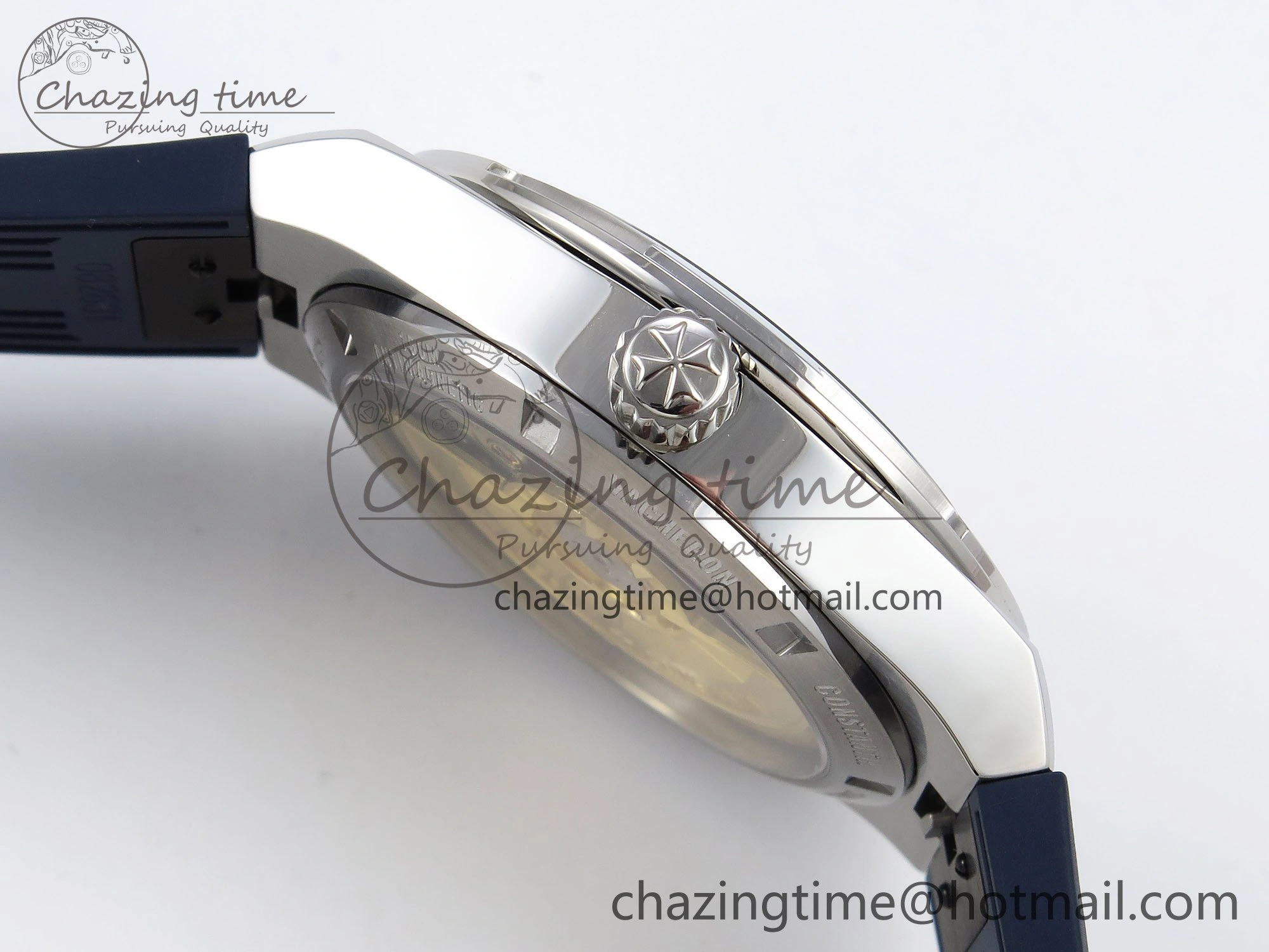 Overseas 4500V SS MKSF 1:1 Best Edition Blue Dial on Blue Rubber Strap A5100
