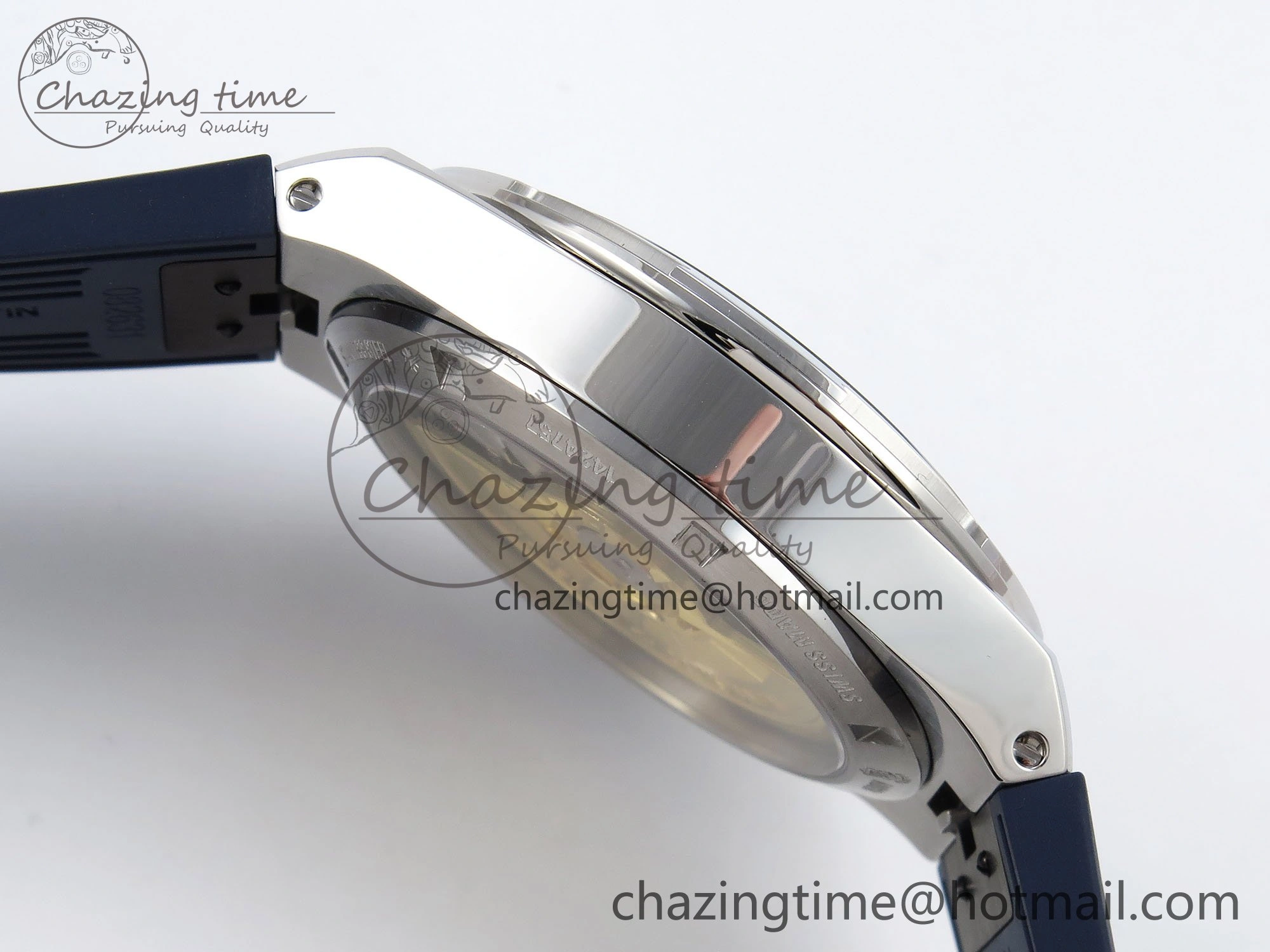 Overseas 4500V SS MKSF 1:1 Best Edition Blue Dial on Blue Rubber Strap A5100