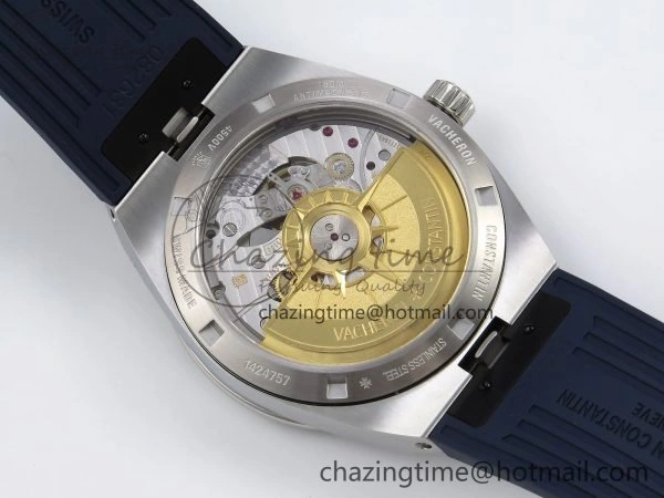Overseas 4500V SS MKSF 1:1 Best Edition Blue Dial on Blue Rubber Strap A5100